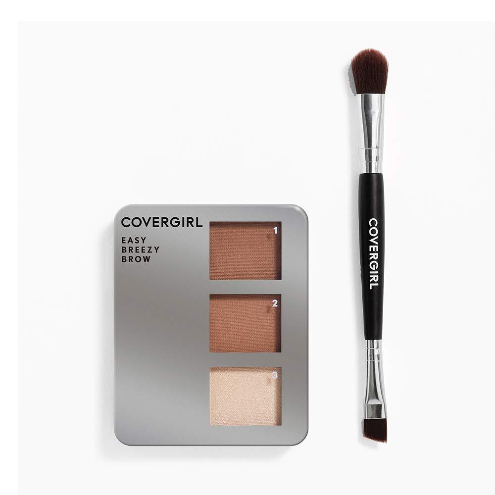 imageCOVERGIRL Easy Breezy Brow Powder Kit three shades brow definer professional doubleended angled brush effortlessPackaging May VaryRICH BROWN