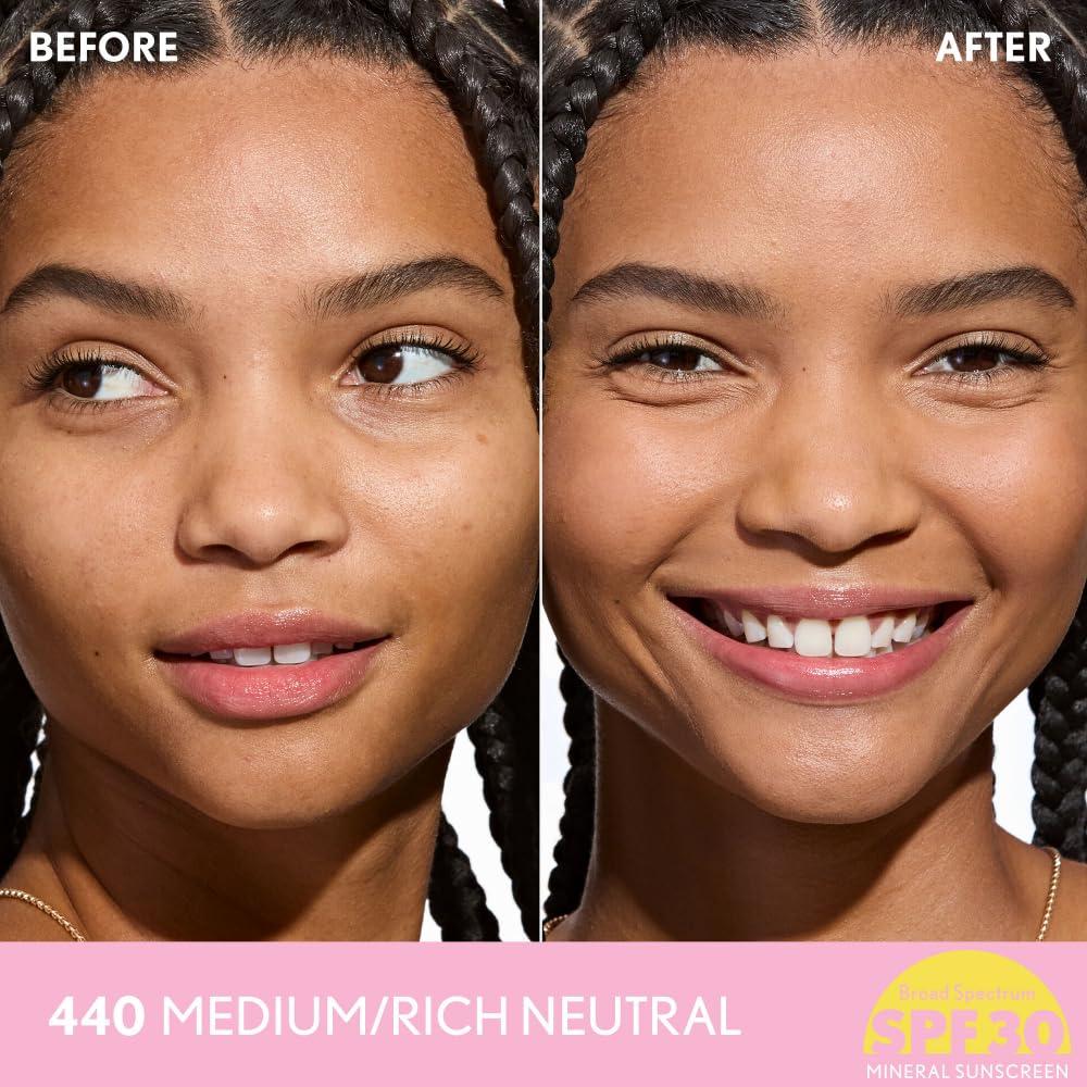 imageCOVERGIRL Clean Fresh Blurring Skin Tint with SPF 30 410 Fair Neutral Liquid Foundation Soft Matte Finish Smooths Brightens Blurs Pores Mineral Sunscreen Vegan FormulaSPF 440 MediumRich Neutral