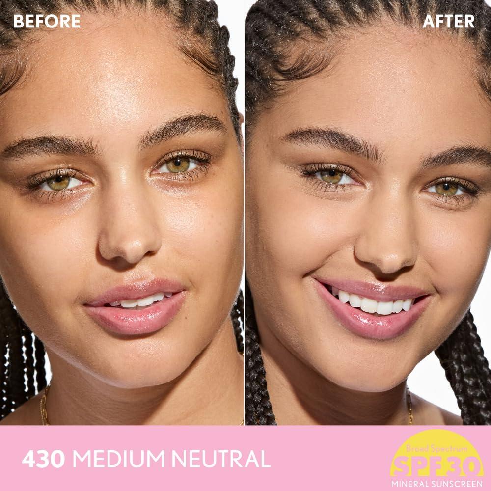imageCOVERGIRL Clean Fresh Blurring Skin Tint with SPF 30 410 Fair Neutral Liquid Foundation Soft Matte Finish Smooths Brightens Blurs Pores Mineral Sunscreen Vegan FormulaSPF 430 Medium Neutral