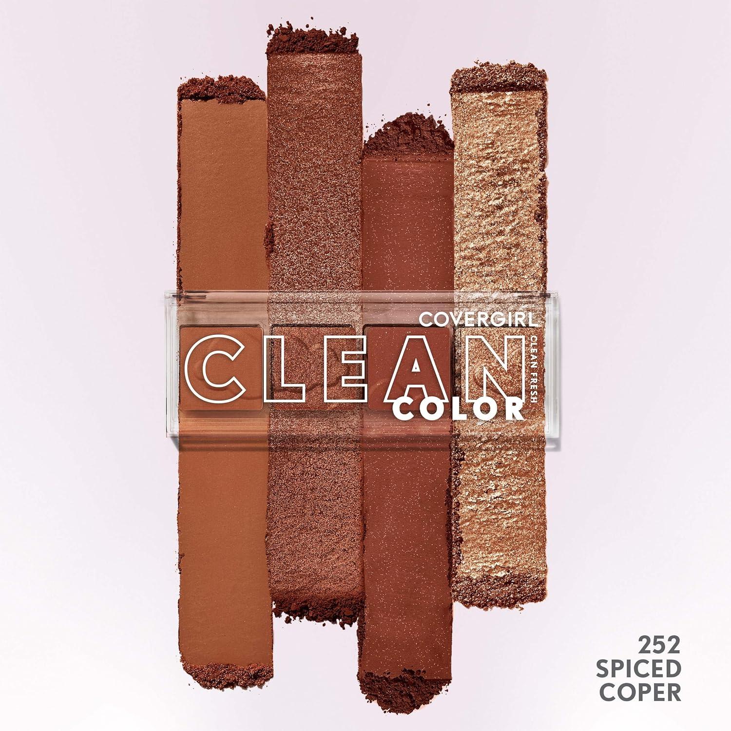 imageCOVERGIRL Clean Fresh Clean Color Eyeshadow Palette Shimmer Finish Vegan Formula Spiced Copper 4g 014 oz252 Spiced Copper