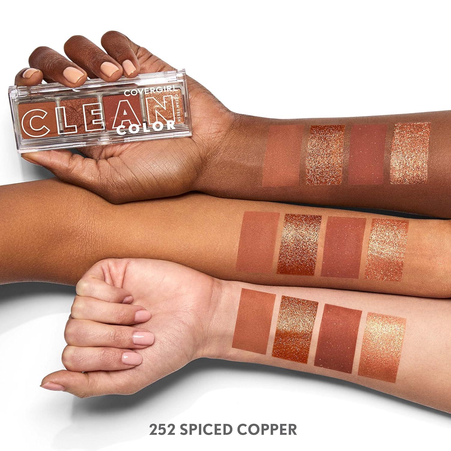 imageCOVERGIRL Clean Fresh Clean Color Eyeshadow Palette Shimmer Finish Vegan Formula Spiced Copper 4g 014 oz252 Spiced Copper