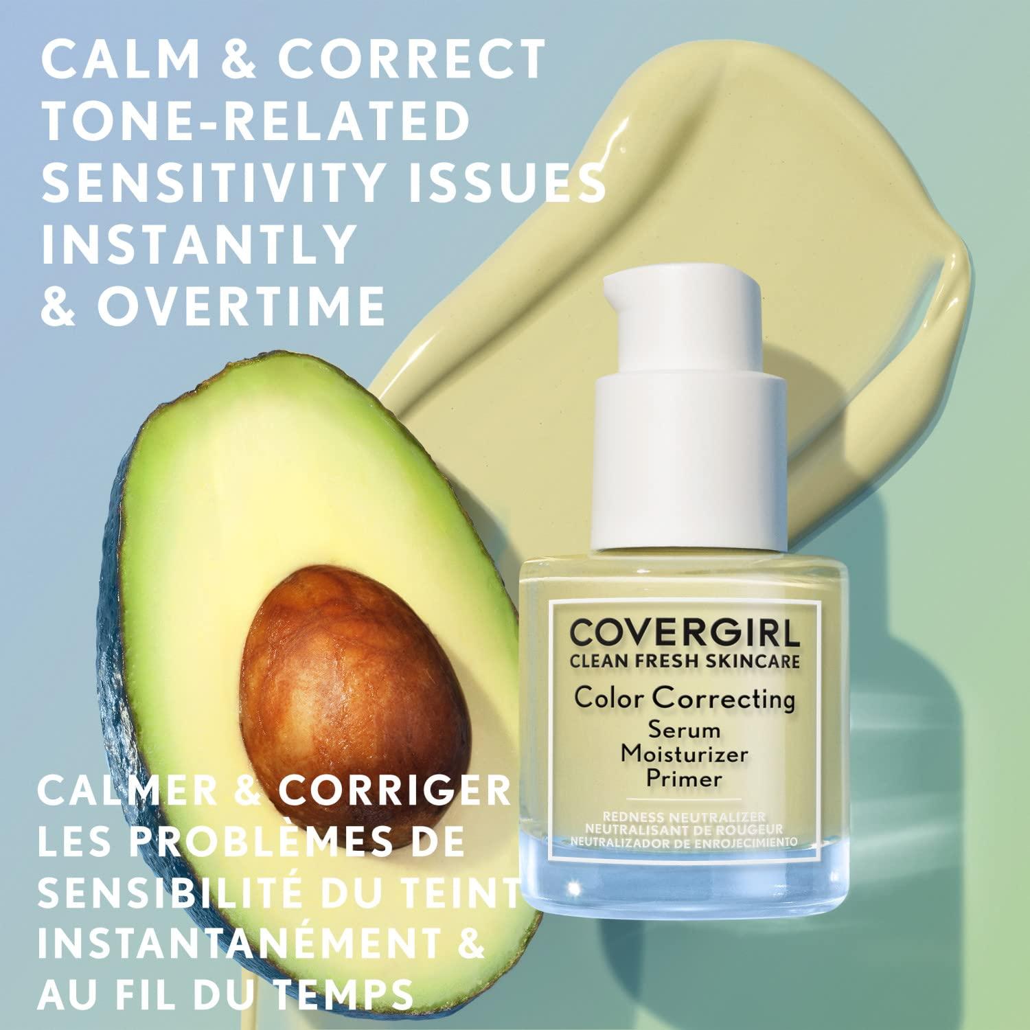 imageCOVERGIRL Clean Fresh Color Correcting Serum Moisturizer Face Primer Skincare Vegan Formula Medium 30ml 10 fl oz120 Medium