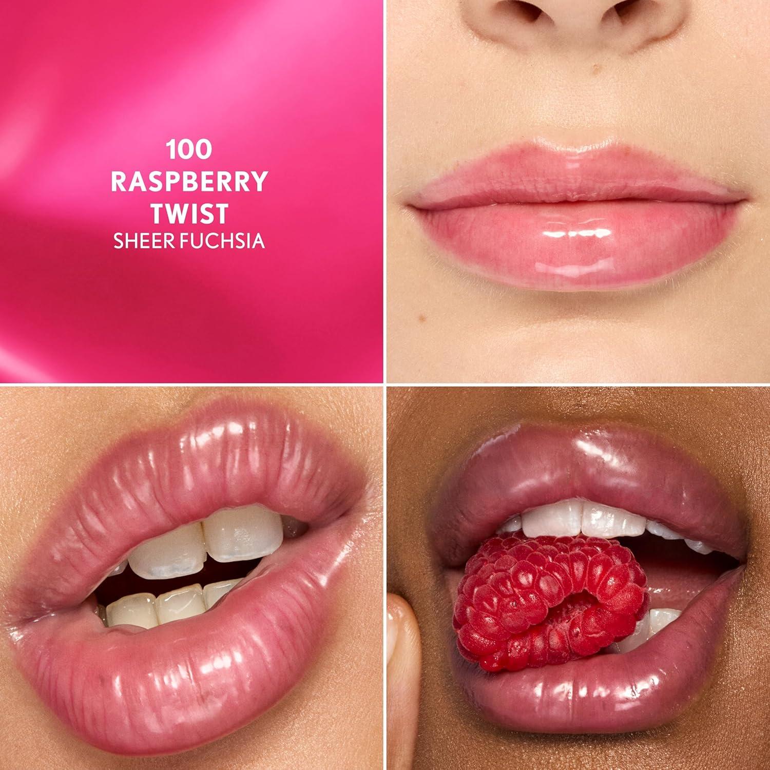 imageCOVERGIRL Clean Fresh Squishy Glaze Lip Butter Balm Flavored NonSticky with Vitamin E amp Shea Butter 120 Cotton Candy Grapes Sheer Mint100 Raspberry Twist Sheer Fuchsia