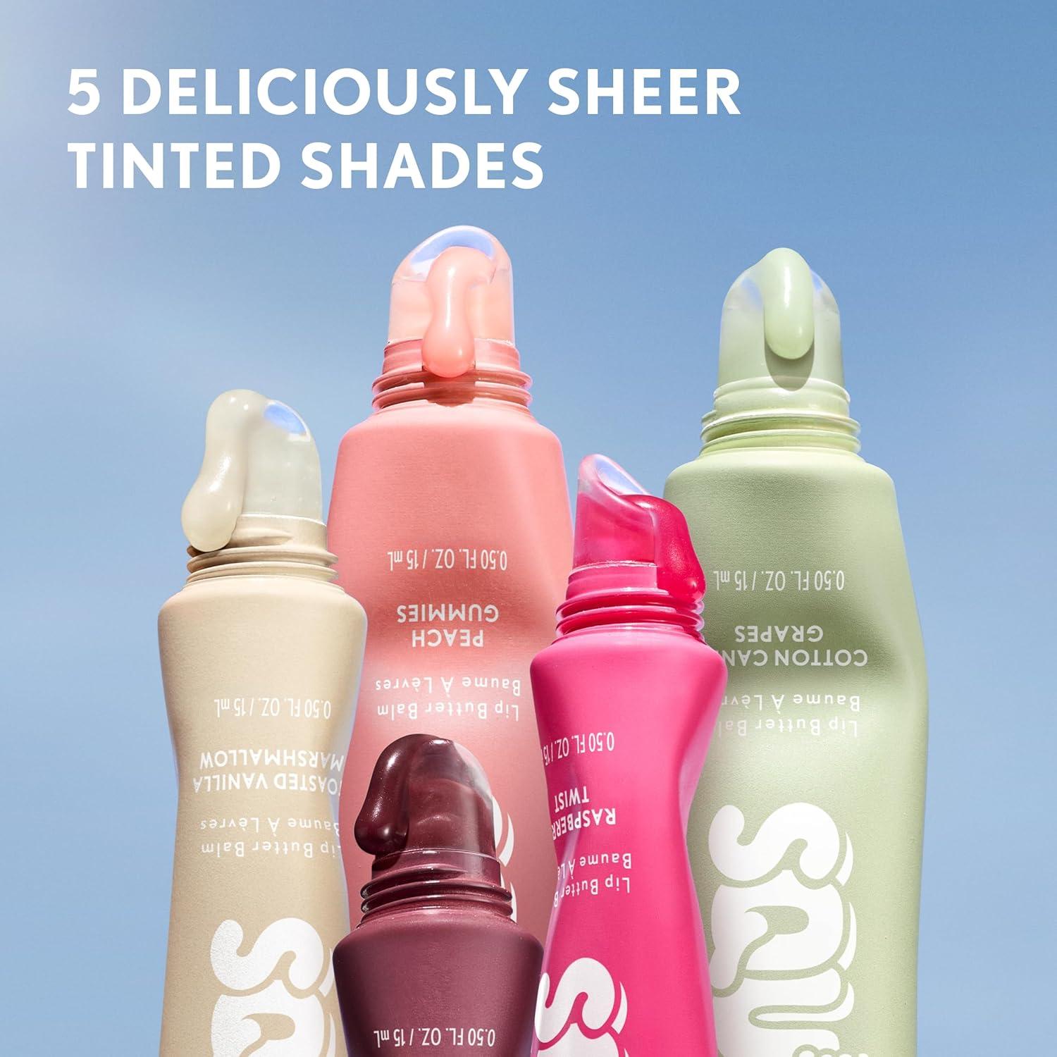 imageCOVERGIRL Clean Fresh Squishy Glaze Lip Butter Balm Flavored NonSticky with Vitamin E amp Shea Butter 120 Cotton Candy Grapes Sheer Mint140 Toasted Vanilla Sheer Beige
