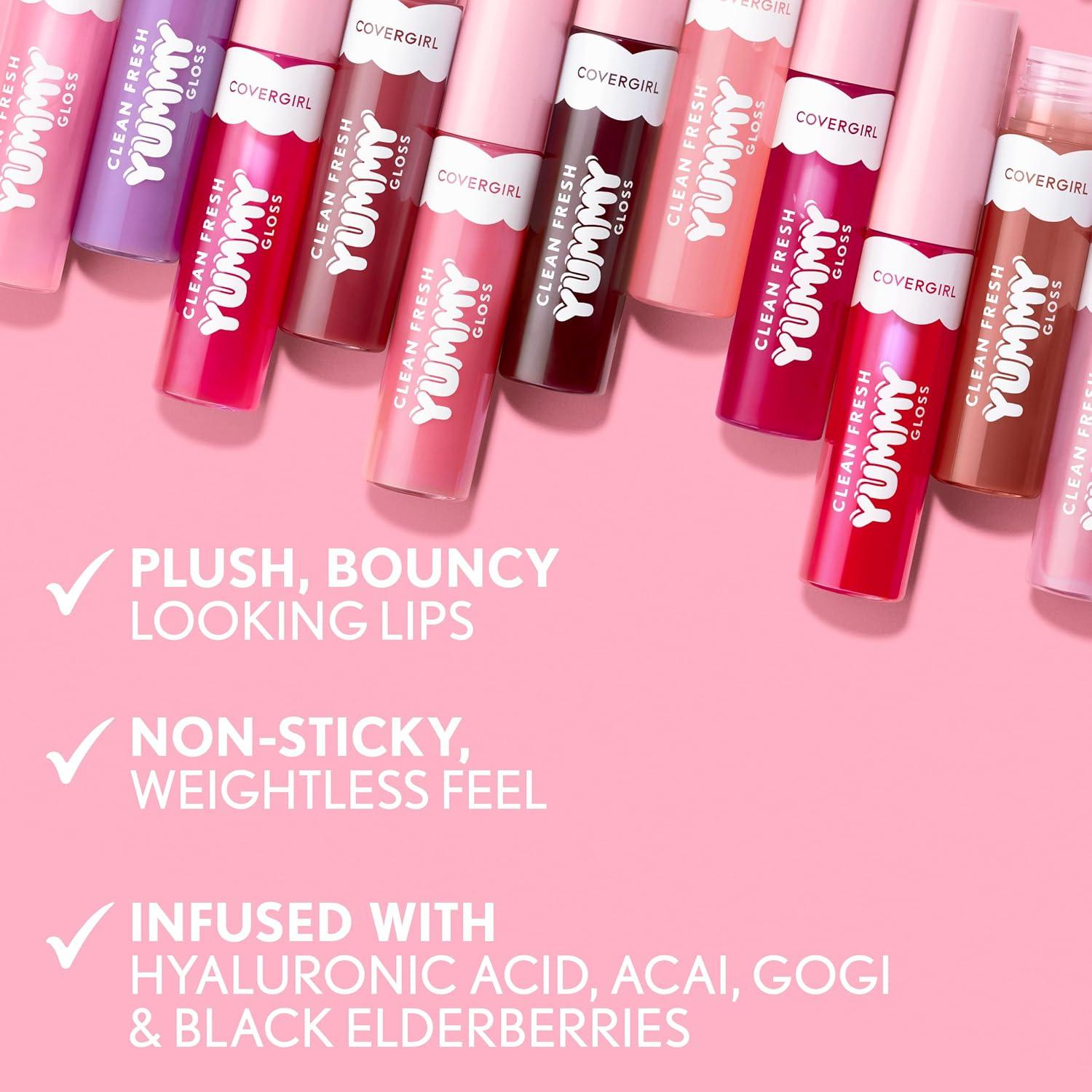 imageCOVERGIRL Clean Fresh Yummy Gloss Lip Gloss Sheer Natural Scents Vegan Formula Peach Out110 Sunrise Blush