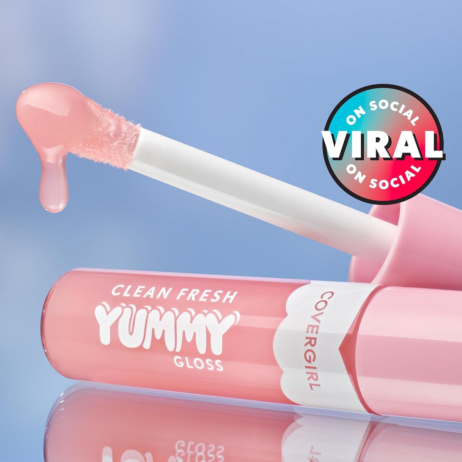 imageCOVERGIRL Clean Fresh Yummy Gloss Lip Gloss Sheer Natural Scents Vegan Formula Peach Out110 Sunrise Blush