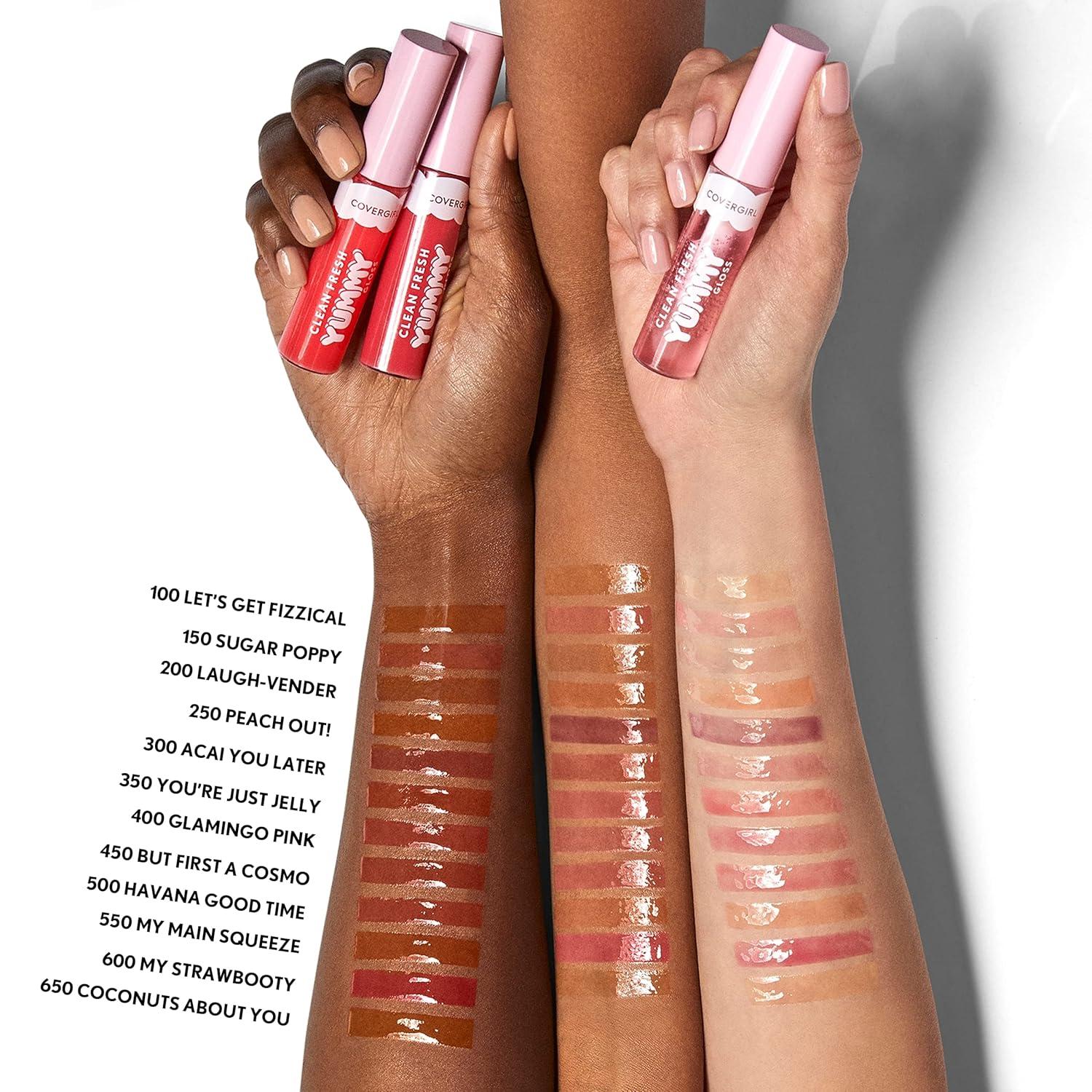 imageCOVERGIRL Clean Fresh Yummy Gloss Lip Gloss Sheer Natural Scents Vegan Formula Peach Out250 Peach Out