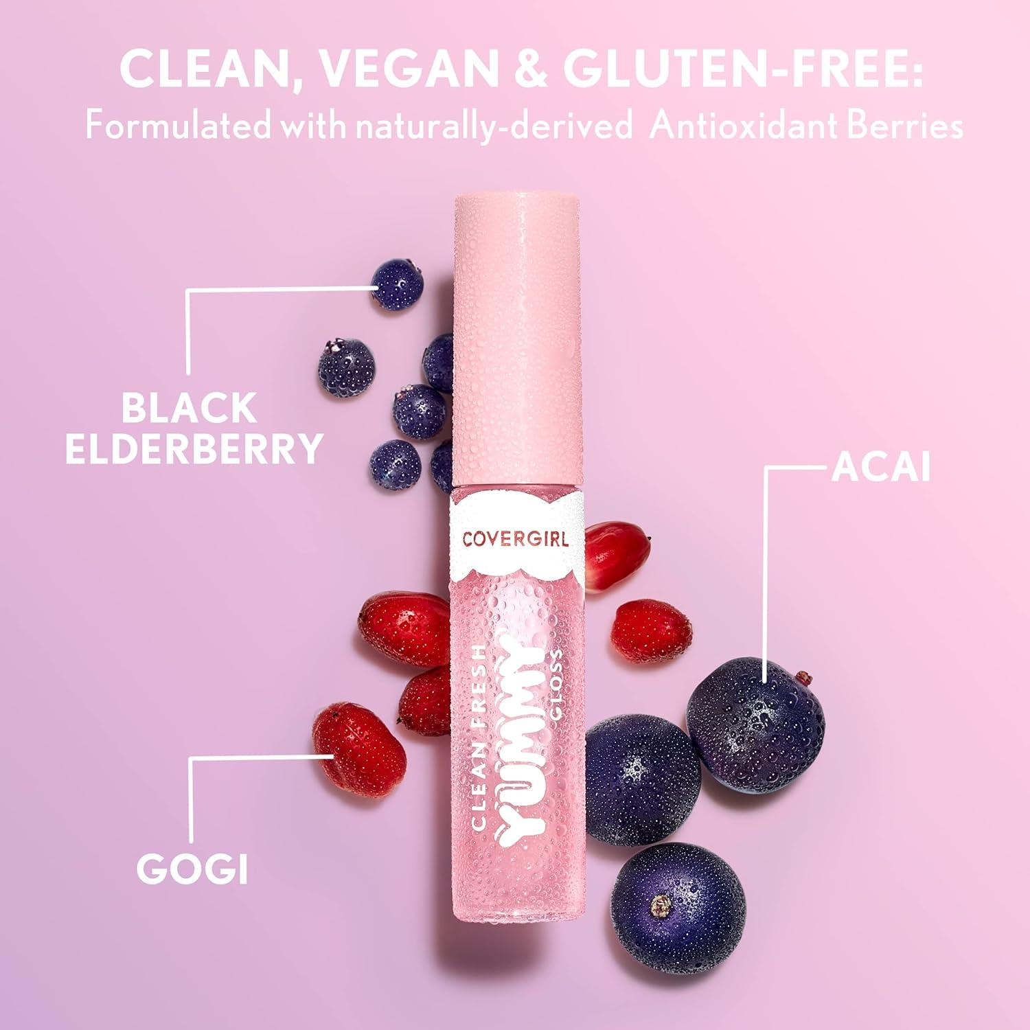 imageCOVERGIRL Clean Fresh Yummy Gloss Lip Gloss Sheer Natural Scents Vegan Formula Peach Out650 Coconuts About You