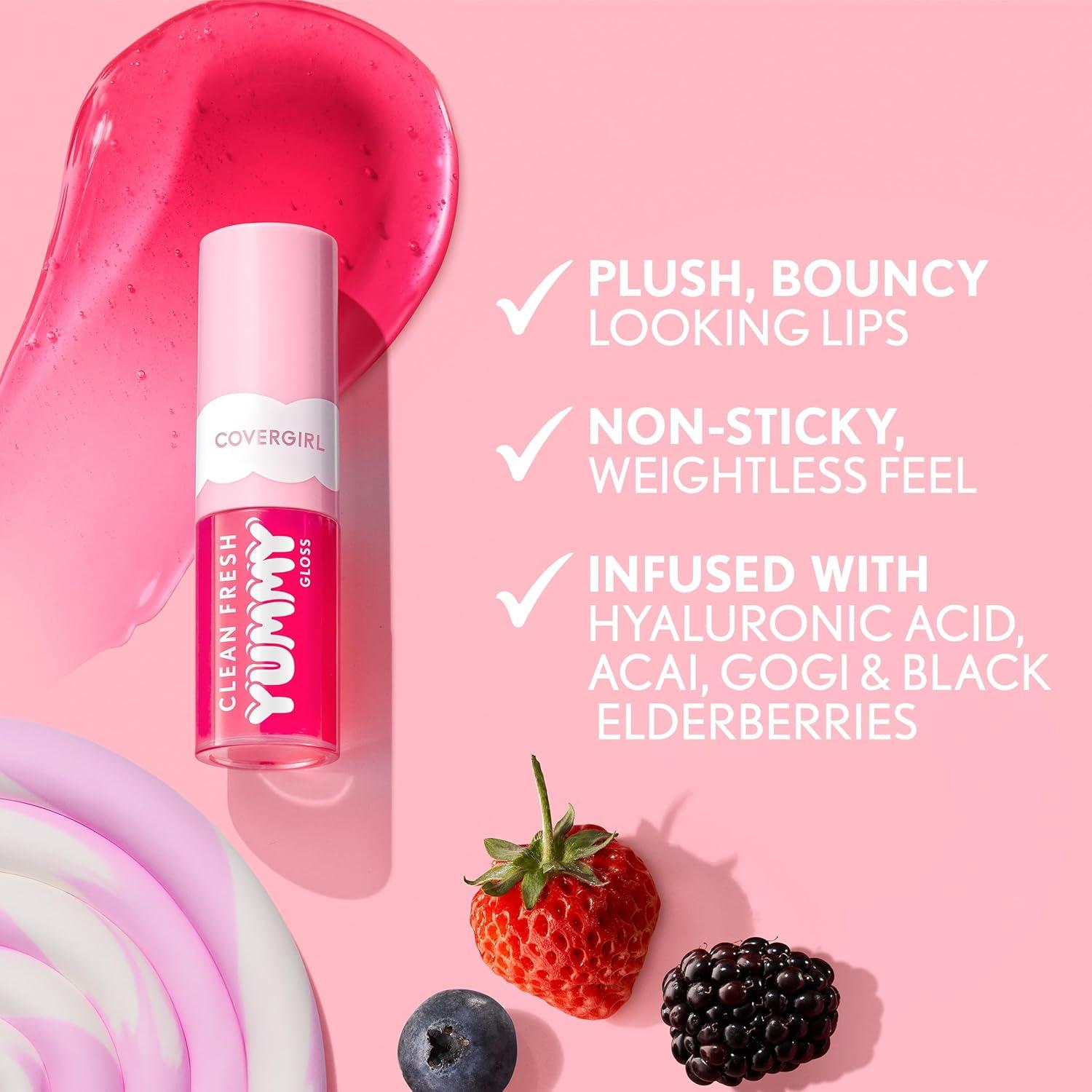 imageCOVERGIRL Clean Fresh Yummy Gloss Lip Gloss Sheer Natural Scents Vegan Formula Peach OutYummy Gloss Minis