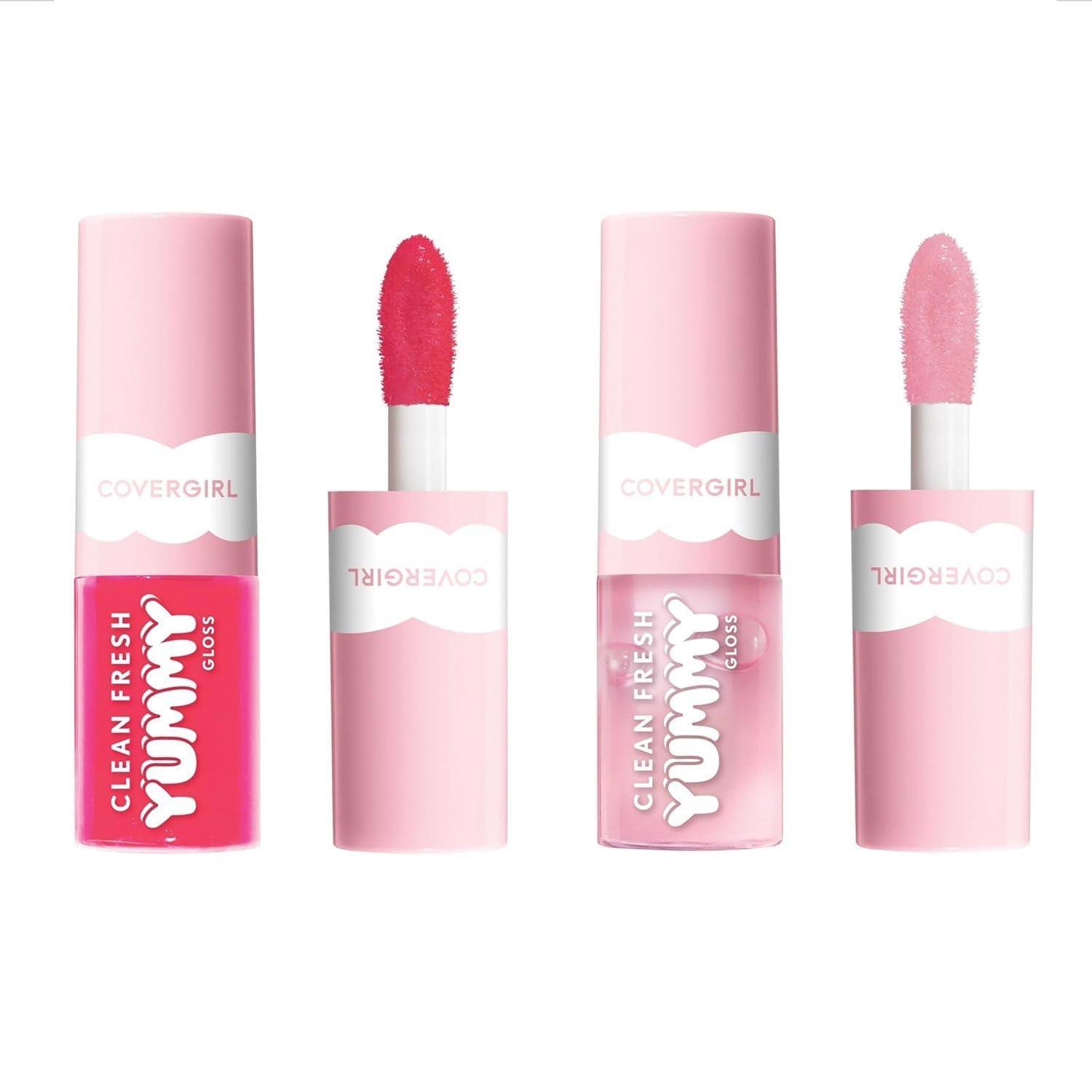 imageCOVERGIRL Clean Fresh Yummy Gloss Lip Gloss Sheer Natural Scents Vegan Formula Peach OutYummy Gloss Minis