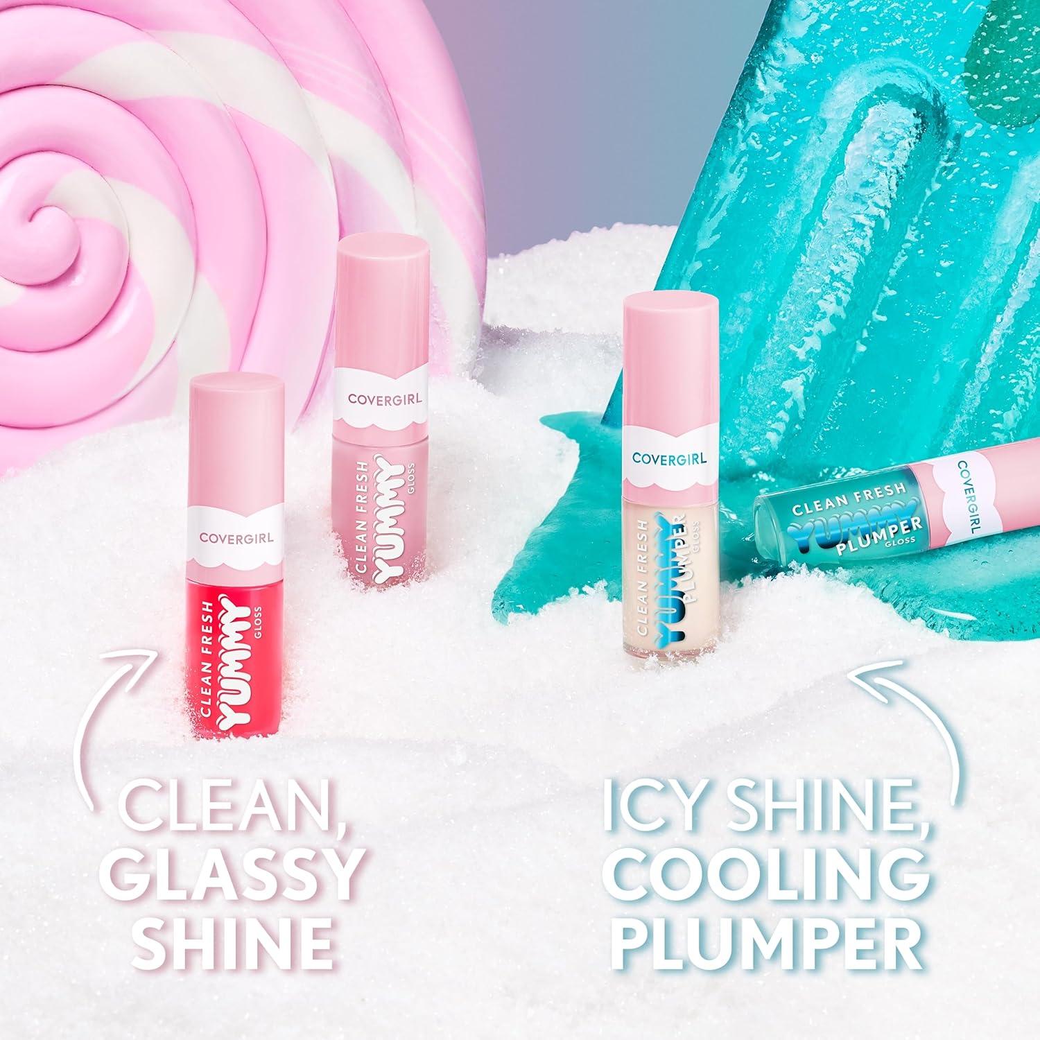 imageCOVERGIRL Clean Fresh Yummy Gloss Lip Gloss Sheer Natural Scents Vegan Formula Peach OutYummy Plumper Minis