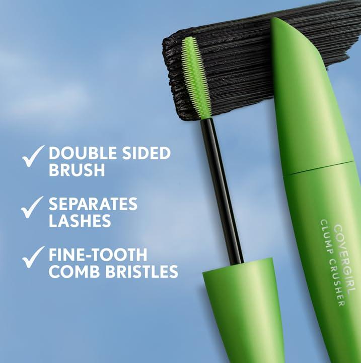 imageCOVERGIRL Clump Crusher Mascara 20X More Volume Double Sided Brush LongLasting Wear 800 Very Black Pack of 1840 Very Black Extensions