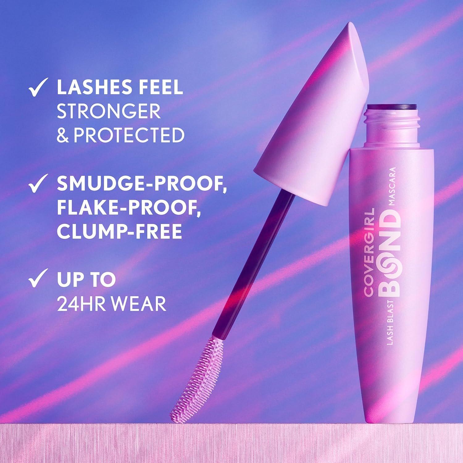 imageCOVERGIRL Lash Blast Bond Volume Mascara 800 Extreme Black Bonding Complex to Condition amp Nourish Lashes SmudgeProof ClumpFree Volumizing Vegan Formula800 Extreme Black