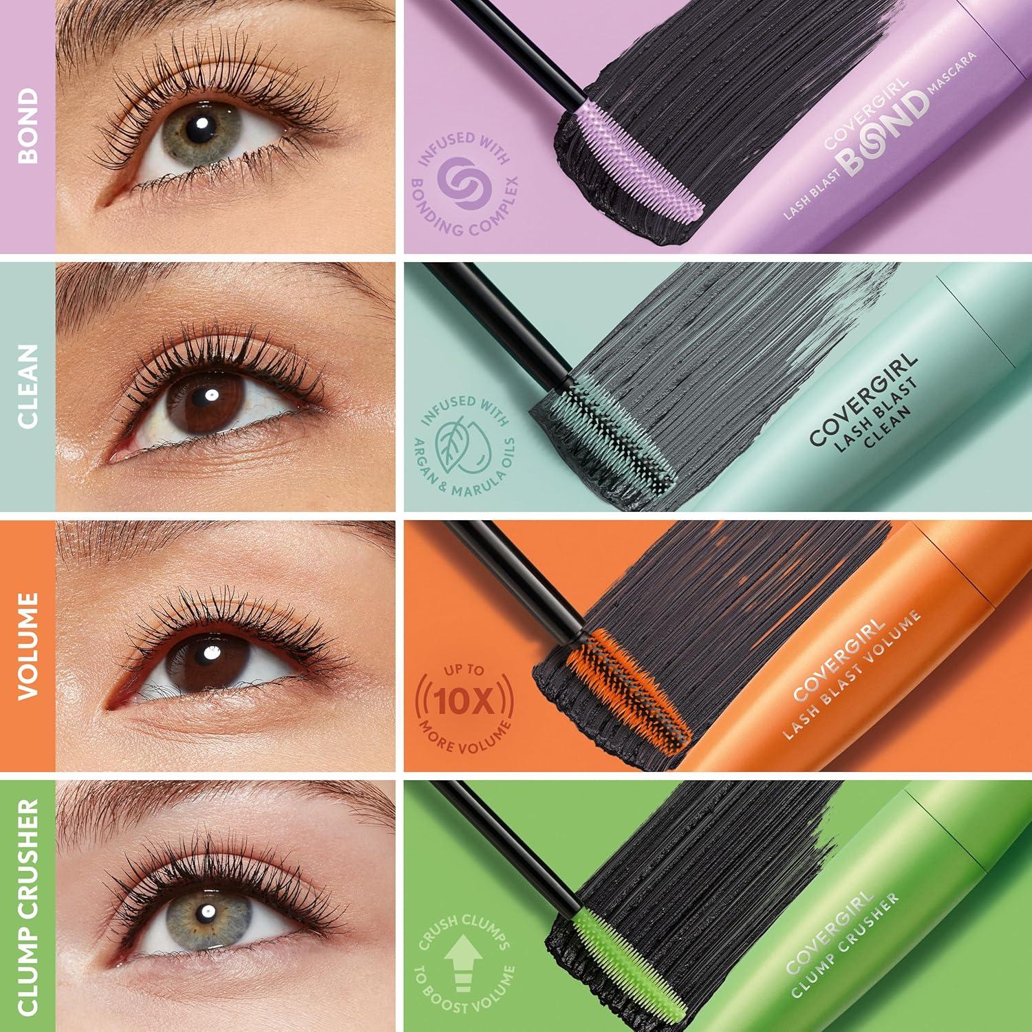 imageCOVERGIRL Lash Blast Bond Volume Mascara 800 Extreme Black Bonding Complex to Condition amp Nourish Lashes SmudgeProof ClumpFree Volumizing Vegan Formula800 Extreme Black