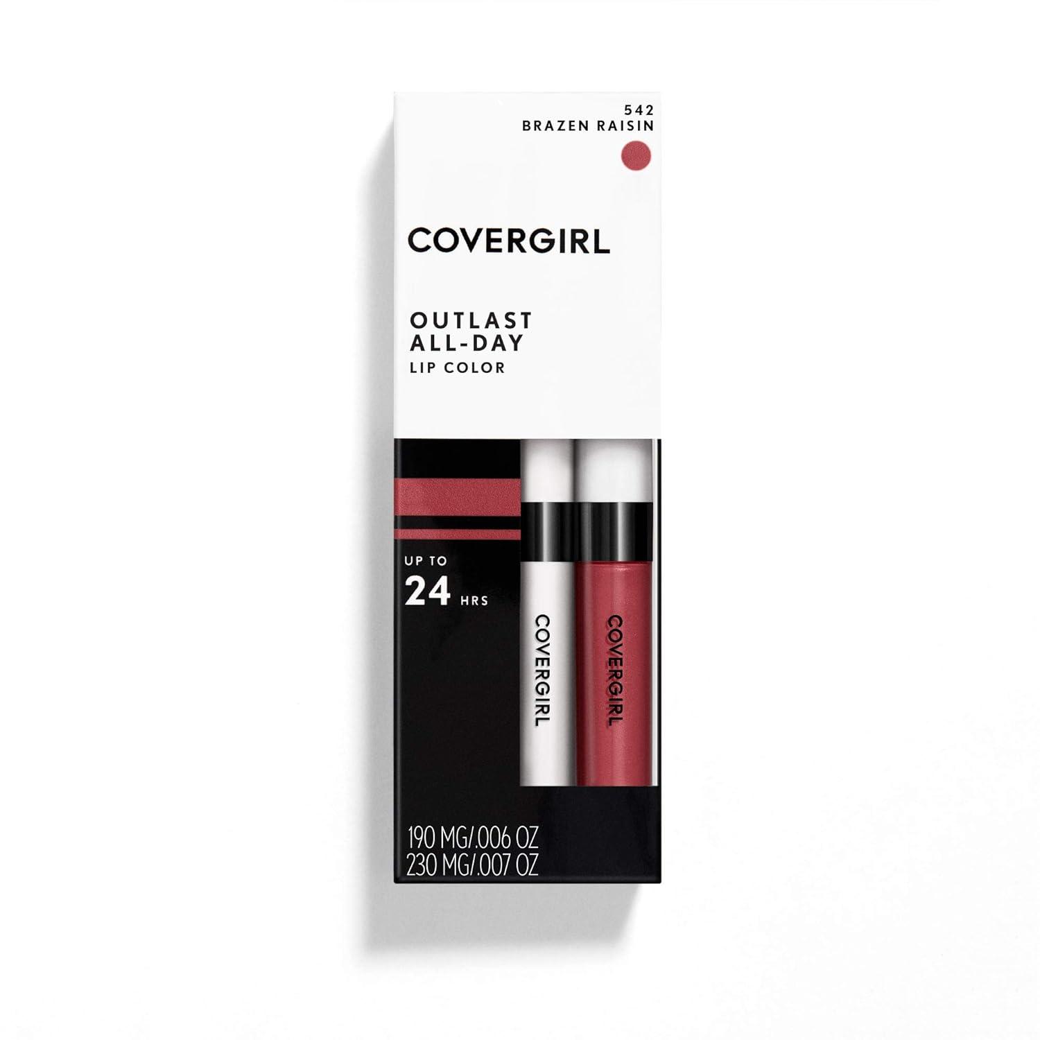 imageCOVERGIRL Outlast AllDay Lip Color With Topcoat 005 AllStar542 Brazen Raisin