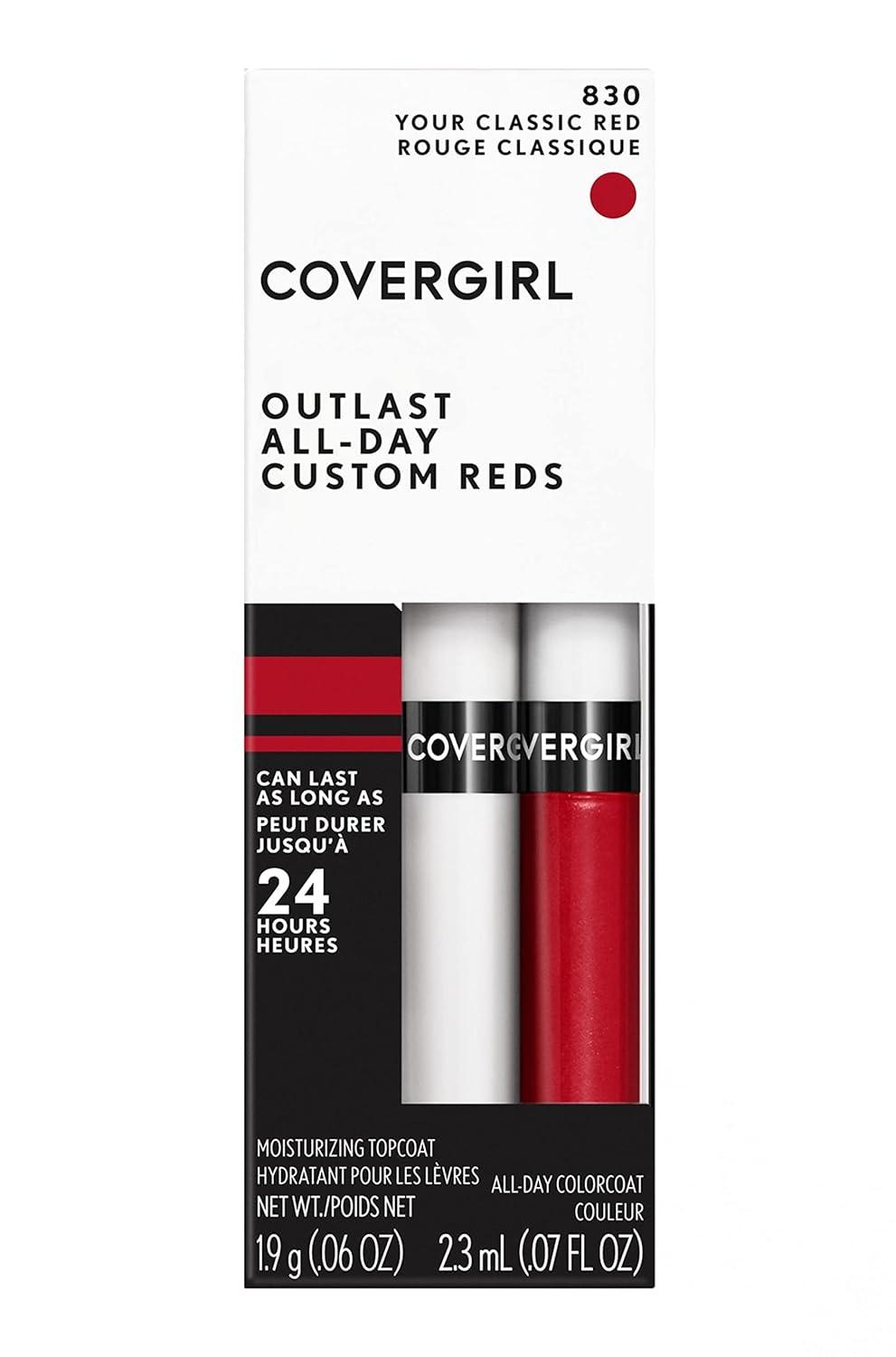 imageCOVERGIRL Outlast AllDay Lip Color With Topcoat 005 AllStar830 Your Classic Red