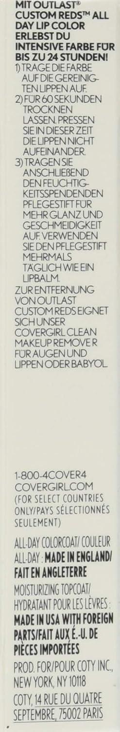 imageCOVERGIRL Outlast AllDay Lip Color With Topcoat 005 AllStar830 Your Classic Red