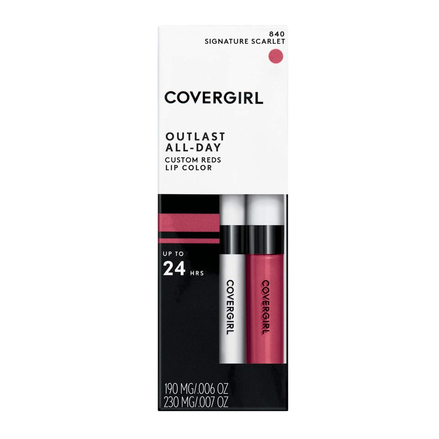 imageCOVERGIRL Outlast AllDay Lip Color With Topcoat 005 AllStar840 Signature Scarlet