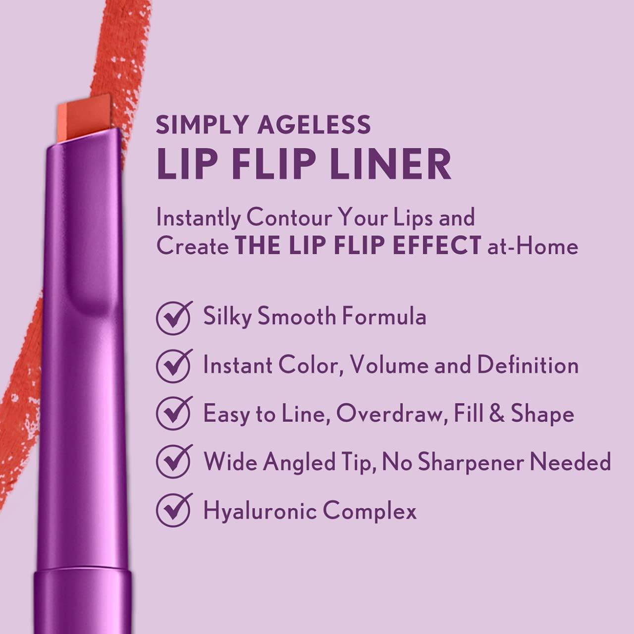 imageCOVERGIRL Simply Ageless Lip Flip Liner Brilliant Coral Pack of 1Devoted Red