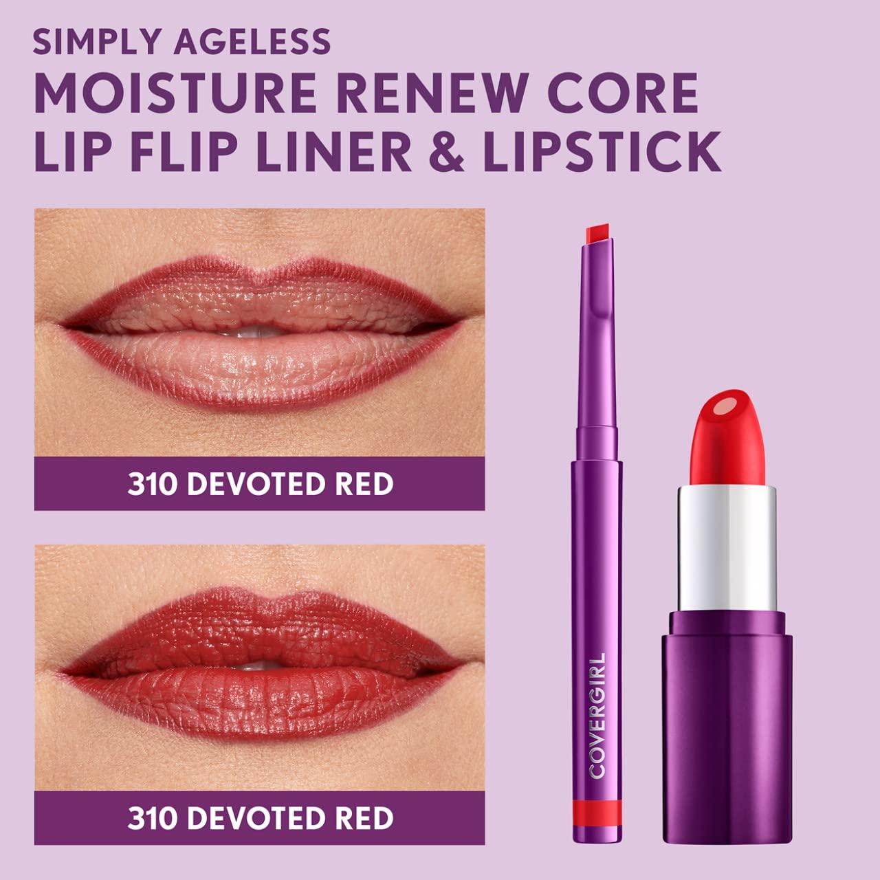 imageCOVERGIRL Simply Ageless Lip Flip Liner Brilliant Coral Pack of 1Devoted Red