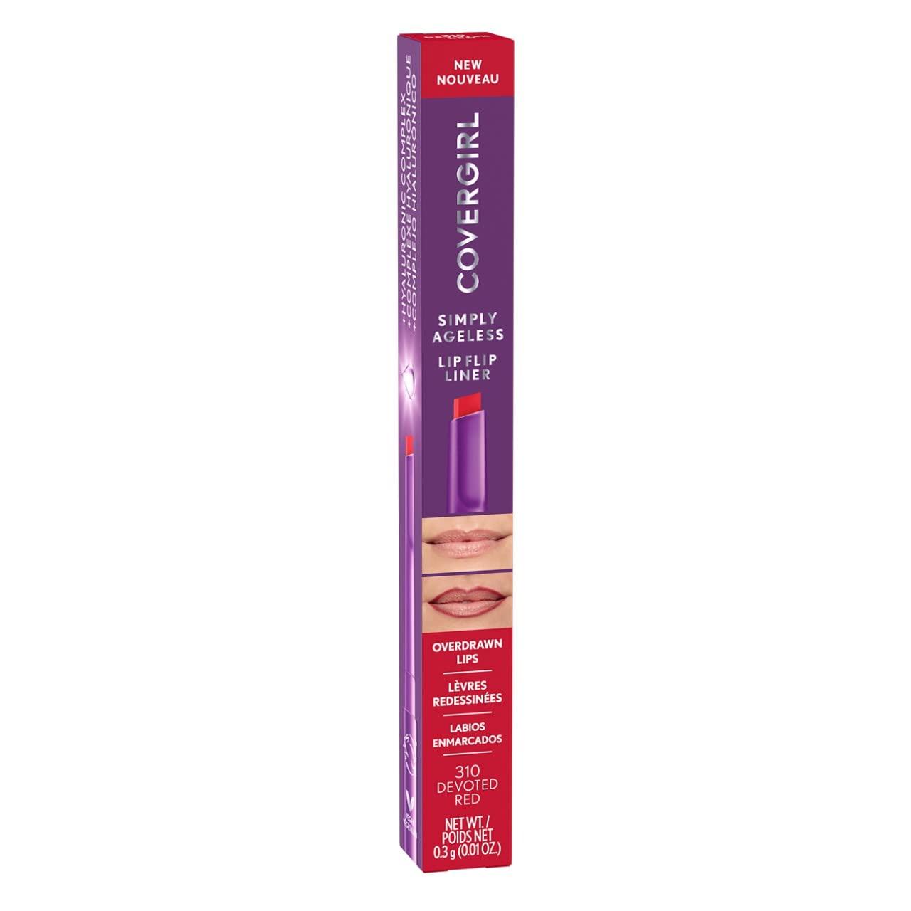 imageCOVERGIRL Simply Ageless Lip Flip Liner Brilliant Coral Pack of 1Devoted Red