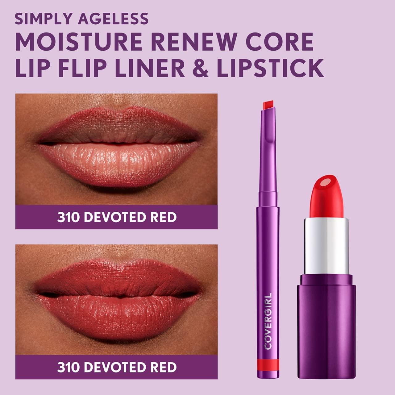 imageCOVERGIRL Simply Ageless Lip Flip Liner Brilliant Coral Pack of 1Devoted Red
