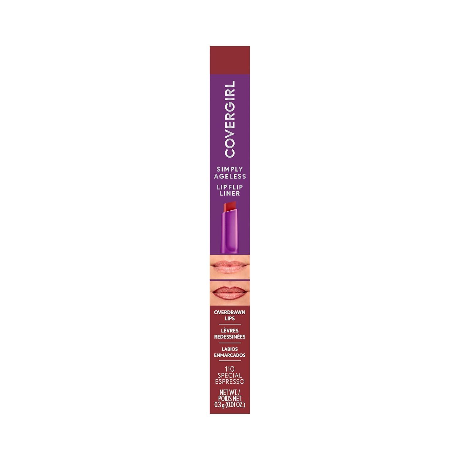 imageCOVERGIRL Simply Ageless Lip Flip Liner Brilliant Coral Pack of 1Special Espresso