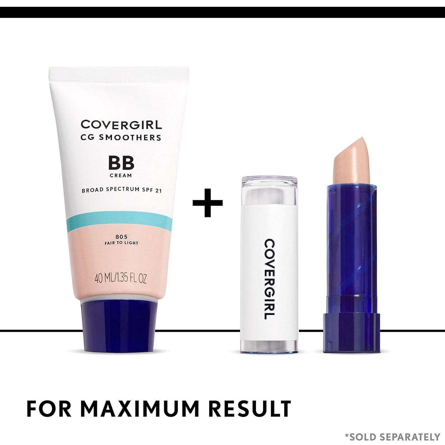 imageCOVERGIRL Smoothers Lightweight BB Cream 1 Tube 135 Ounce Light to Medium 810 Skin Tones Hydrating BB Cream with SPF 21 Sun Protection Packaging May VaryLight to Medium