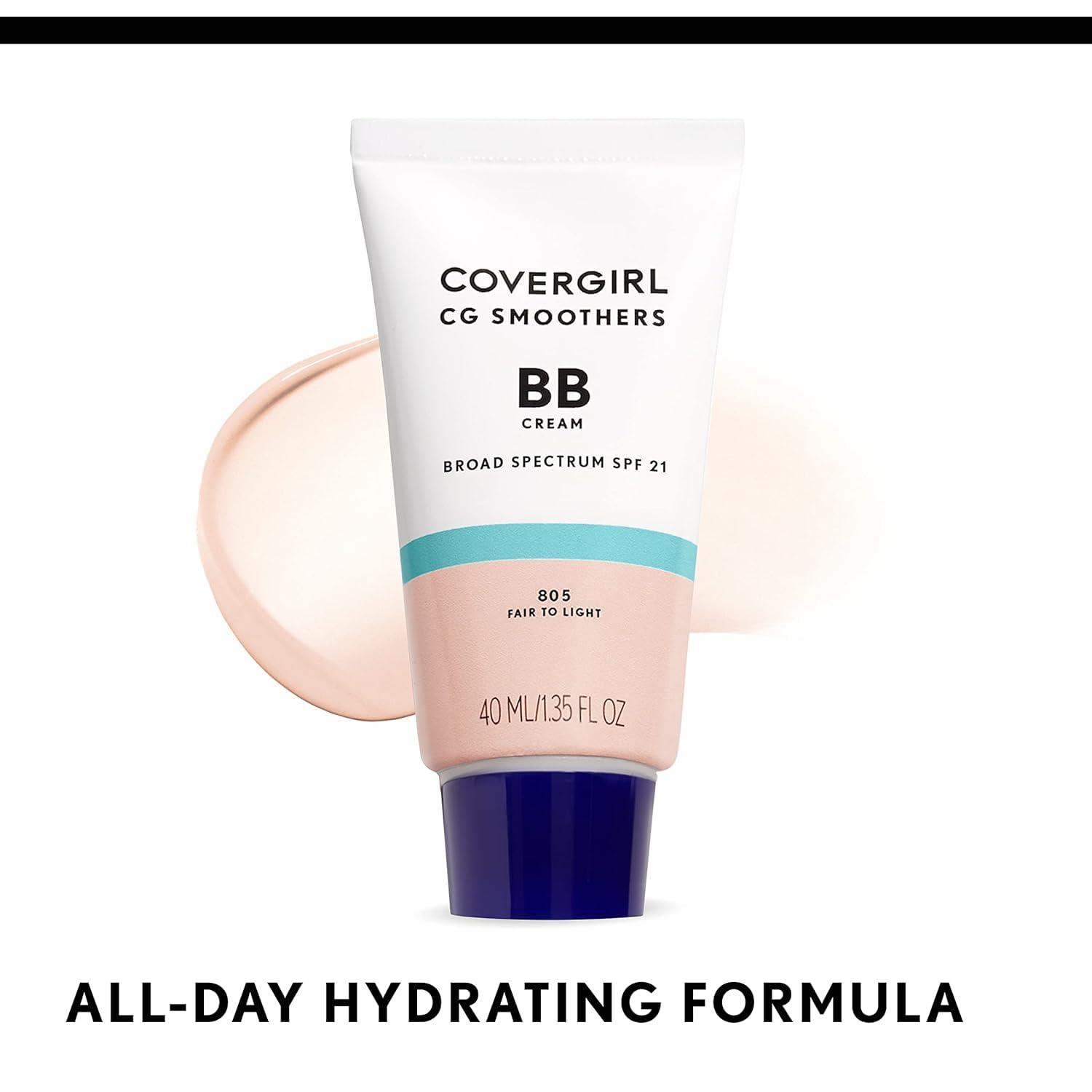 imageCOVERGIRL Smoothers Lightweight BB Cream 1 Tube 135 Ounce Light to Medium 810 Skin Tones Hydrating BB Cream with SPF 21 Sun Protection Packaging May VaryLight to Medium