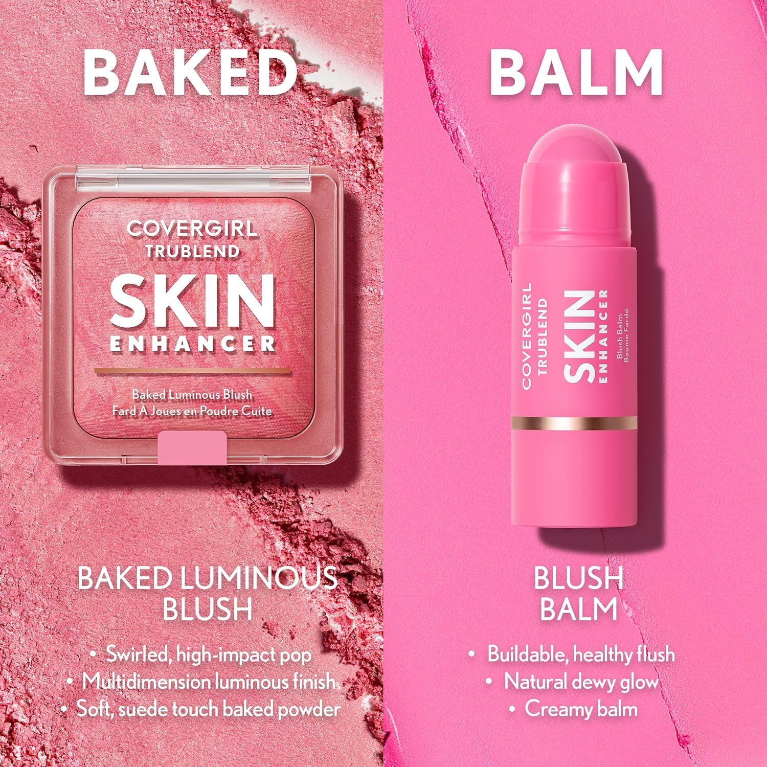 imageCOVERGIRL TruBlend Skin Enhancer Baked Luminous Bronzer with Hyaluronic Acid amp White Rose Extract Blends Seamlessly 330 Sweet Espresso Deep Bronze with Gold Swirls430 Berry Punch