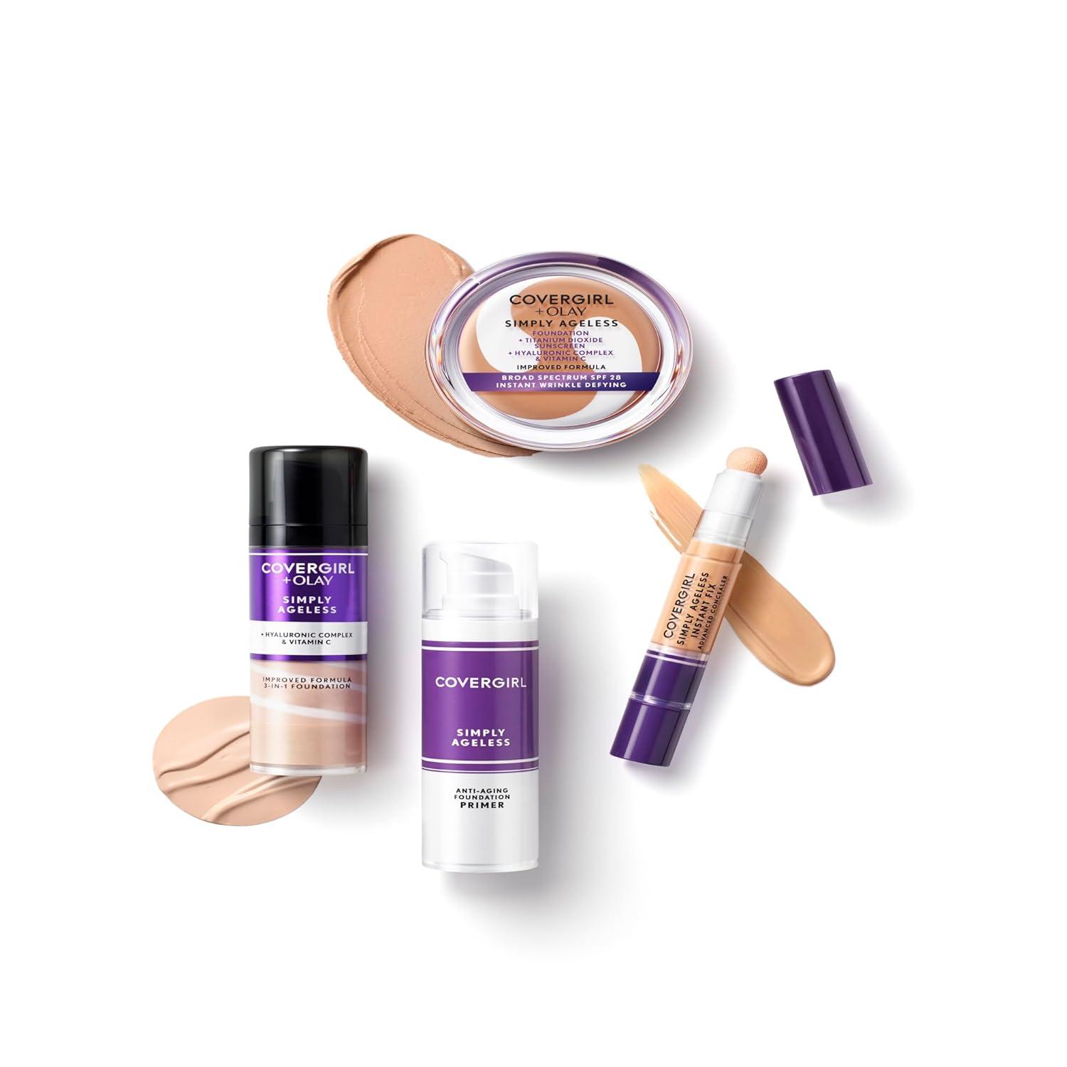 imageCOVERGIRL amp Olay Simply Ageless 3in1 Liquid Foundation Matte Finish Hyaluronic amp Vitamin C Formula 275 Soft Sable 1 Count225 Buff Beige Pack of 1