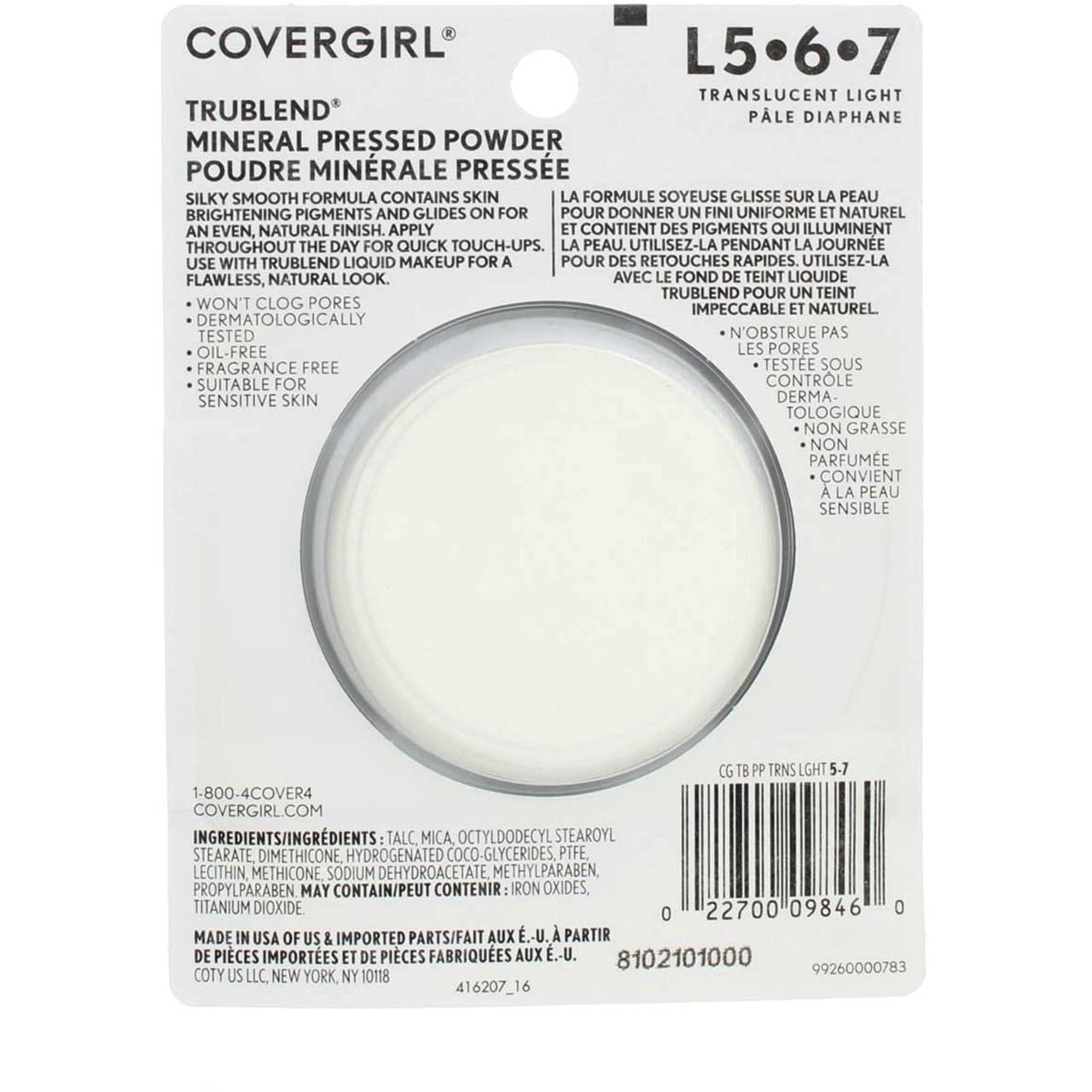 imageCOVERGIRL truBlend Pressed Blendable Powder Translucent Light 039 Ounce packaging may vary