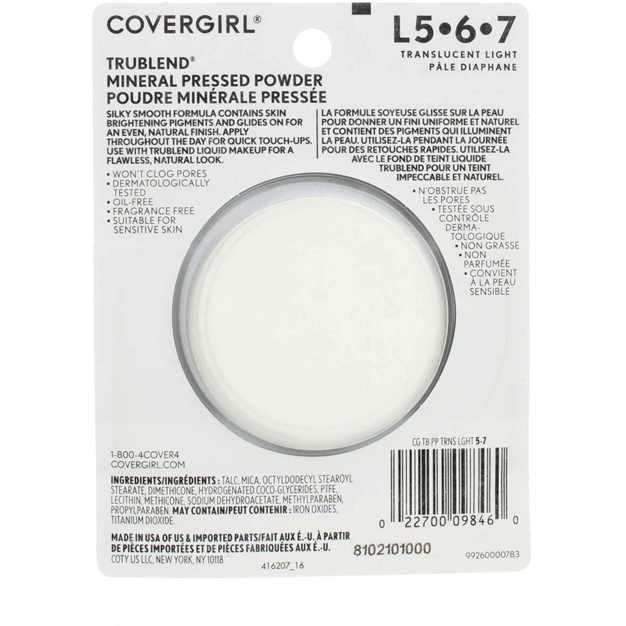 imageCOVERGIRL truBlend Pressed Blendable Powder Translucent Light 039 Ounce packaging may vary