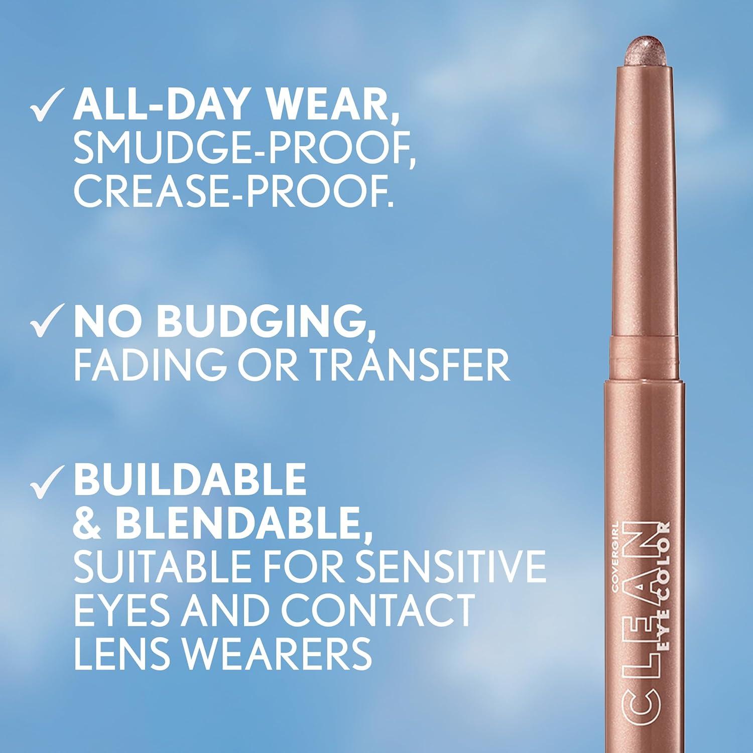 imageCoverGirl Clean Eye Color Golden Toffee Eyeshadow Sticks Ultra Creamy Formula Lightweight Buildable Formula Lasts All Day SmudgeProof 005ozRaspberry Bloom