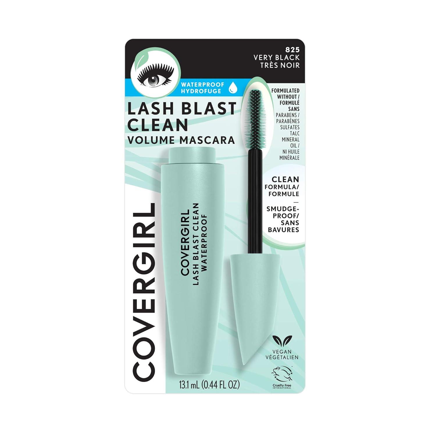 imageCoverGirl Lash Blast Clean Volume Mascara Vegan Formula Volumizing SmudgeProof Black 1 Count825 Very Black Waterproof
