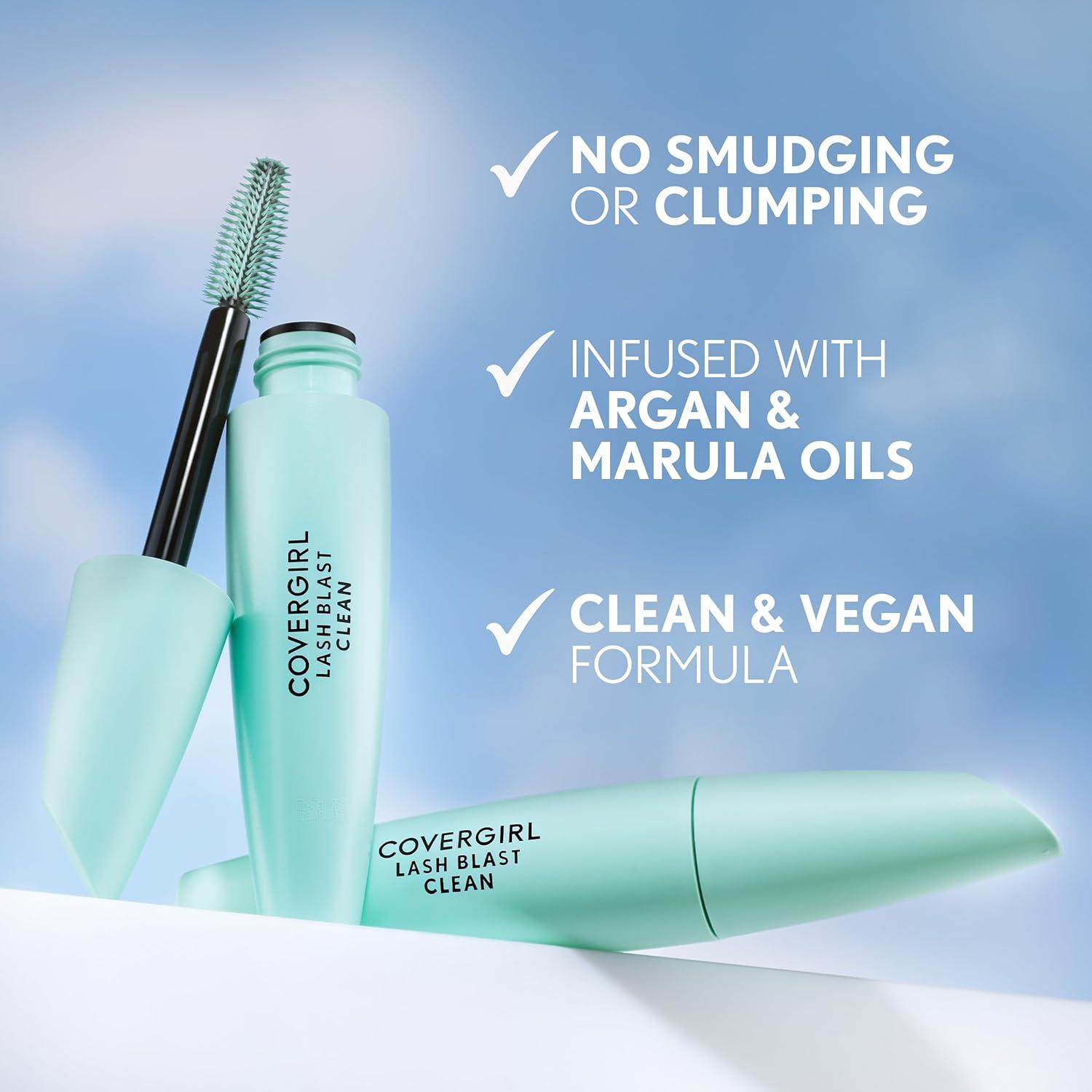 imageCoverGirl Lash Blast Clean Volume Mascara Vegan Formula Volumizing SmudgeProof Black 1 Count835 Black Brown Waterproof