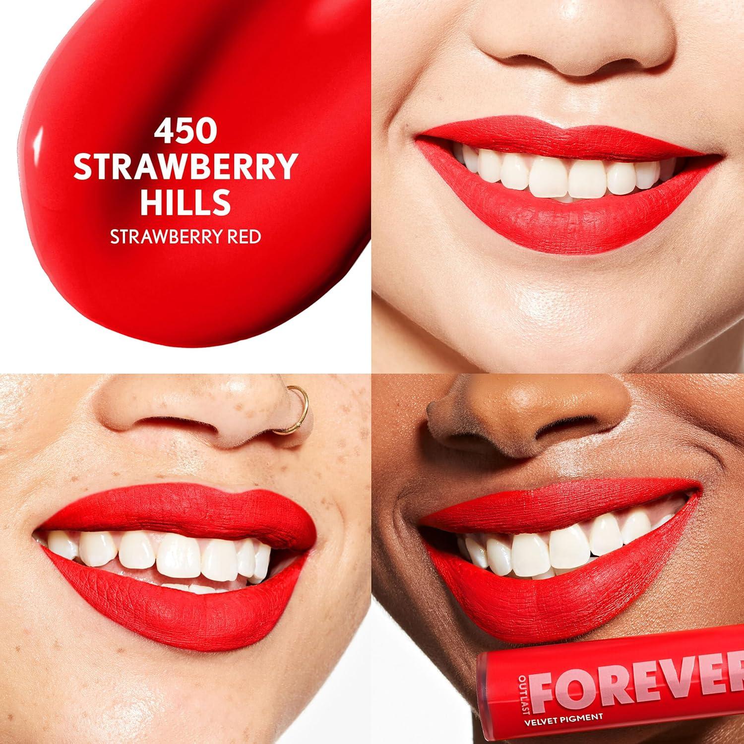 imageCoverGirl Outlast Forever Velvet Pigment 100 Roseland Matte Lipstick Vegan Formula Easy to Use Glides on Effortlessly LongLasting Perfect Color 030oz450 Strawberry Hills