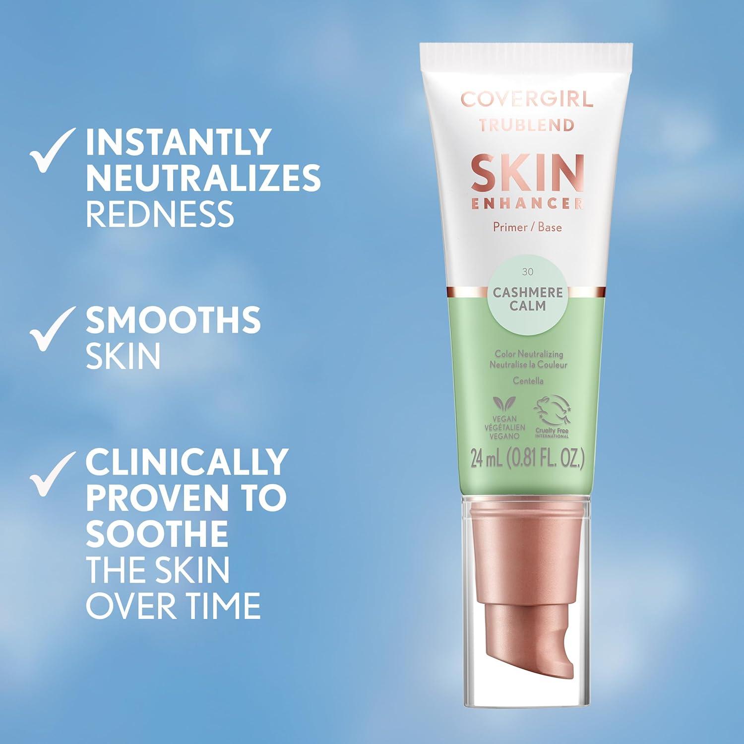 imageCoverGirl TruBlend Skin Enhancer Plush Plump Primer Plumps Dry Skin Blurs Pores Hydrating Brightening Lasts All Day 081ozCashmere Calm
