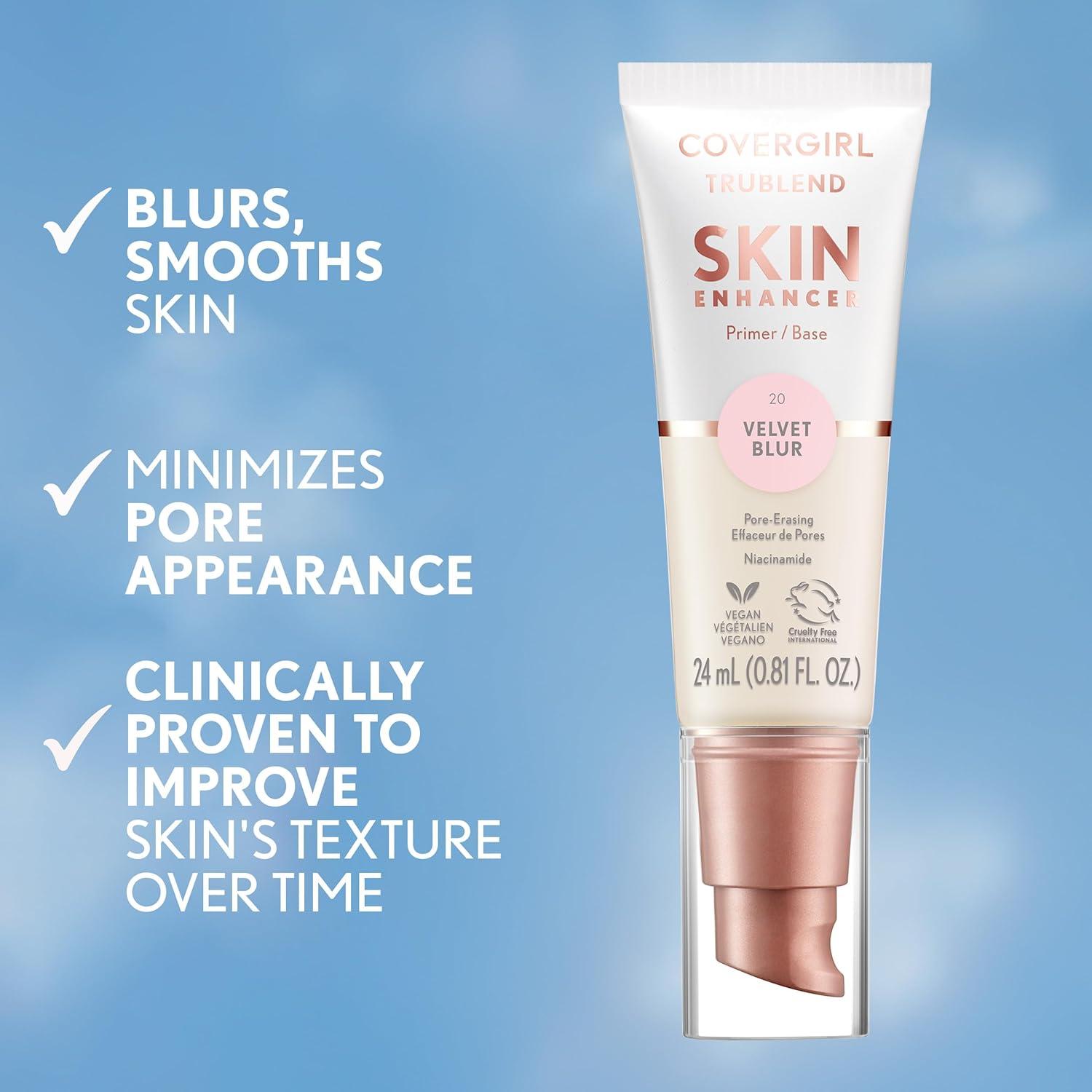 imageCoverGirl TruBlend Skin Enhancer Plush Plump Primer Plumps Dry Skin Blurs Pores Hydrating Brightening Lasts All Day 081ozVelvet Blur