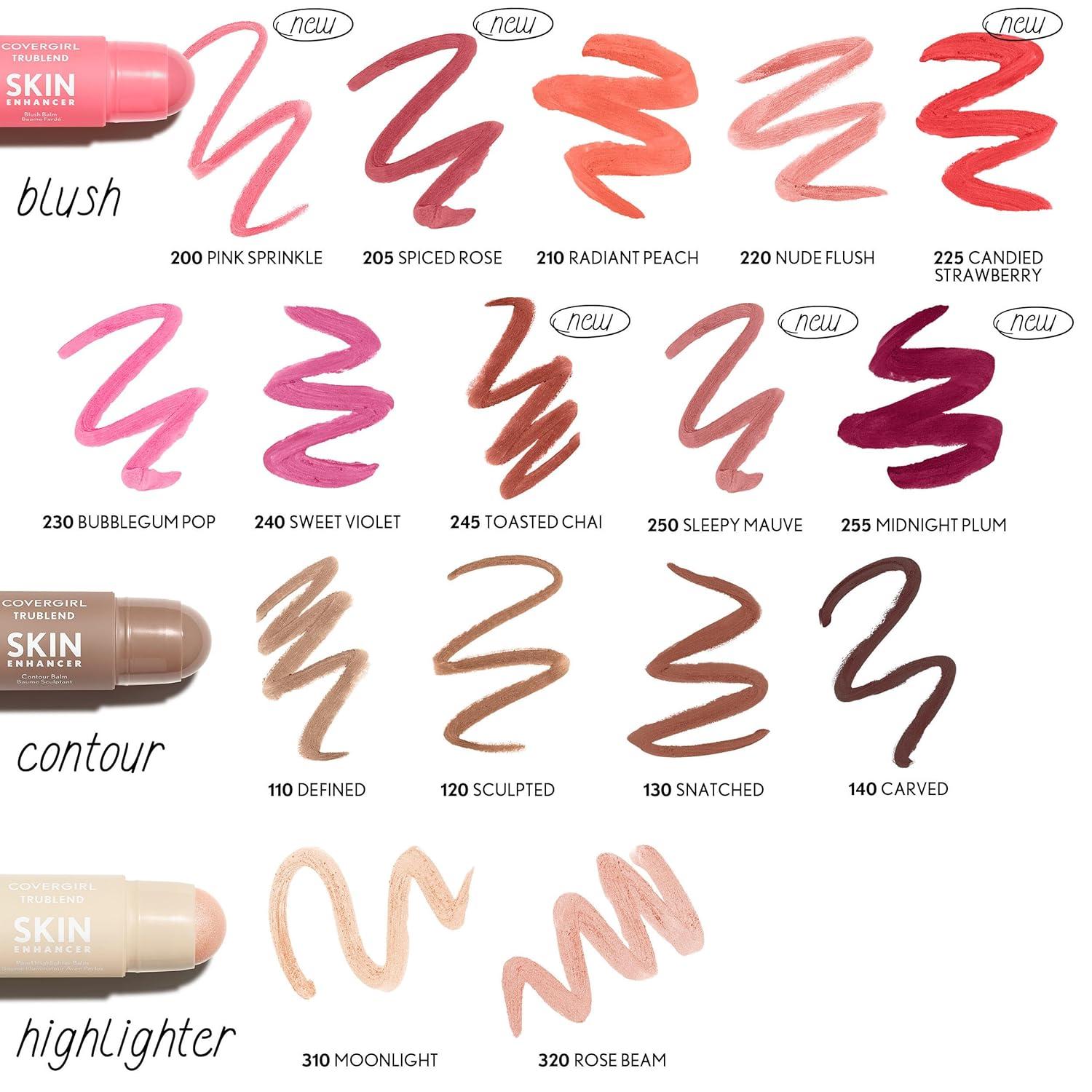 imageCoverGirl Trublend Skin Enhancer Highlighter Balm Stick 310 Moonlight Vegan Formula Easy to Use Glides on Effortlessly NonGreasy Doesnt Crease 021oz255 Midnight Plum