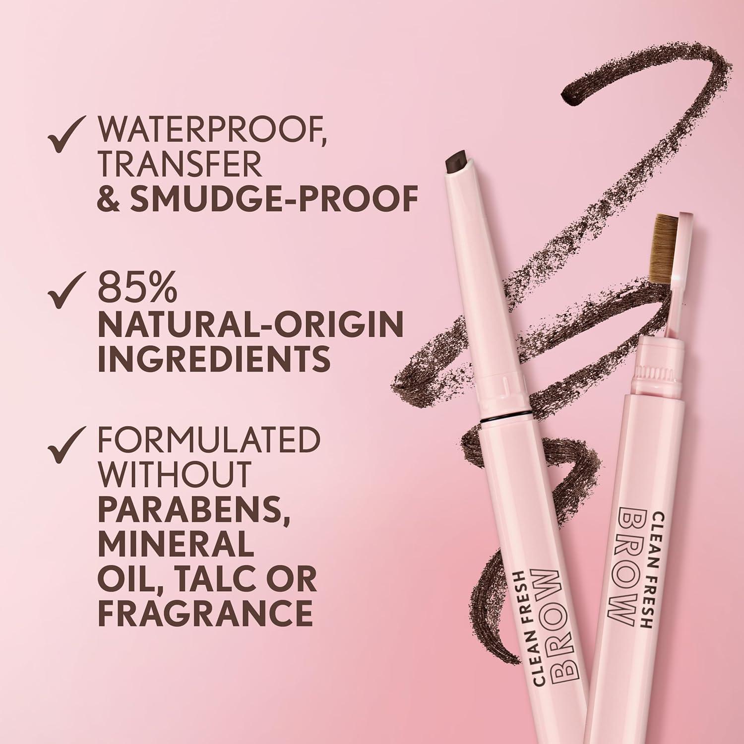 imageCovergirl Clean Fresh Brow Filler Pomade 200 Blonde Eyebrow Pencil UltraPrecise Tip Creamy Formula Highly Pigmented Soft Matte Finish Vegan Formula 0007ozDark Brown