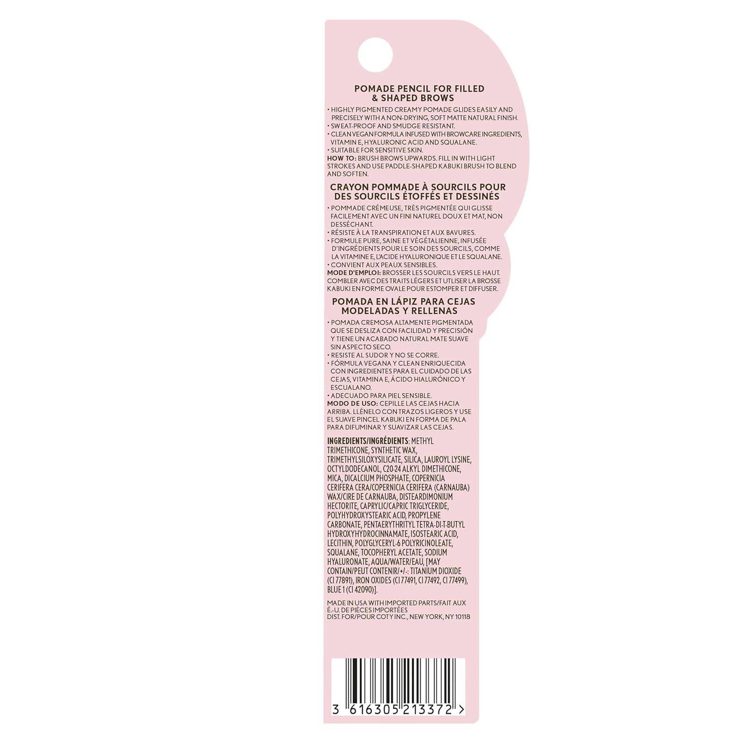 imageCovergirl Clean Fresh Brow Filler Pomade 200 Blonde Eyebrow Pencil UltraPrecise Tip Creamy Formula Highly Pigmented Soft Matte Finish Vegan Formula 0007ozDark Brown