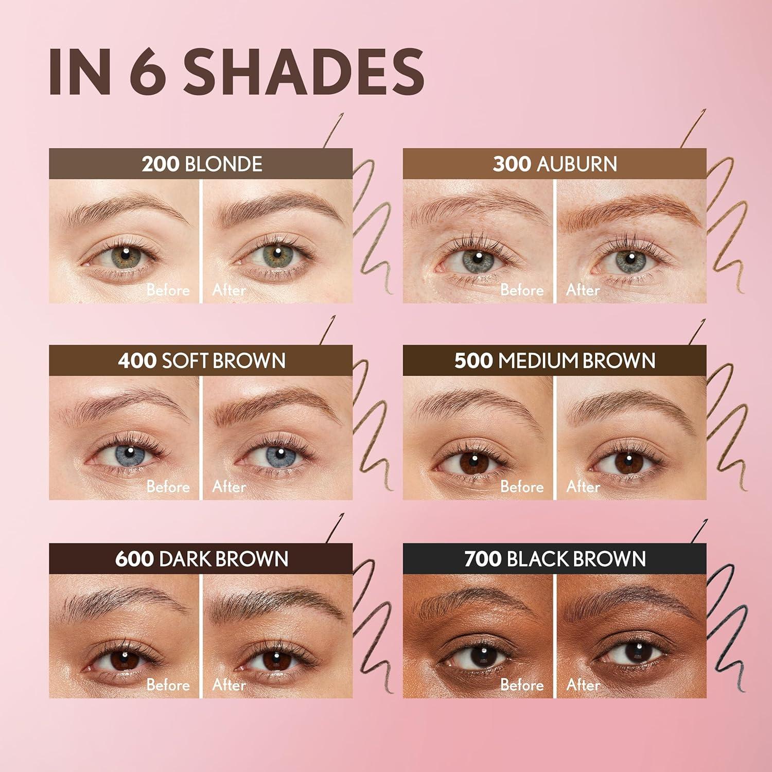 imageCovergirl Clean Fresh Brow Nano 600 Dark Brown Eyebrow Pencil UltraPrecise Tip Waterproof TransferResistant BuiltIn Spoolie Vegan Formula 0001ozAuburn