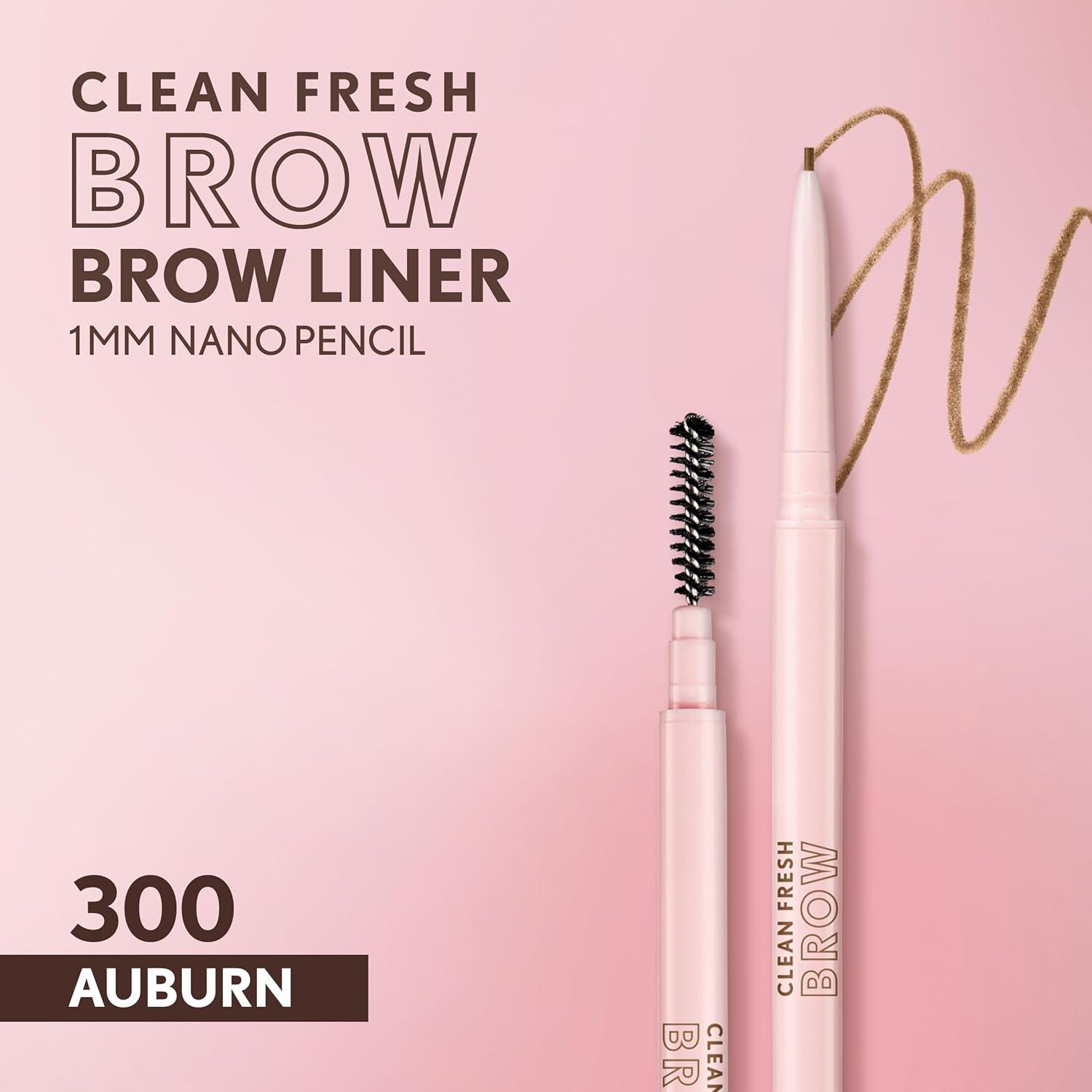 imageCovergirl Clean Fresh Brow Nano 600 Dark Brown Eyebrow Pencil UltraPrecise Tip Waterproof TransferResistant BuiltIn Spoolie Vegan Formula 0001ozAuburn