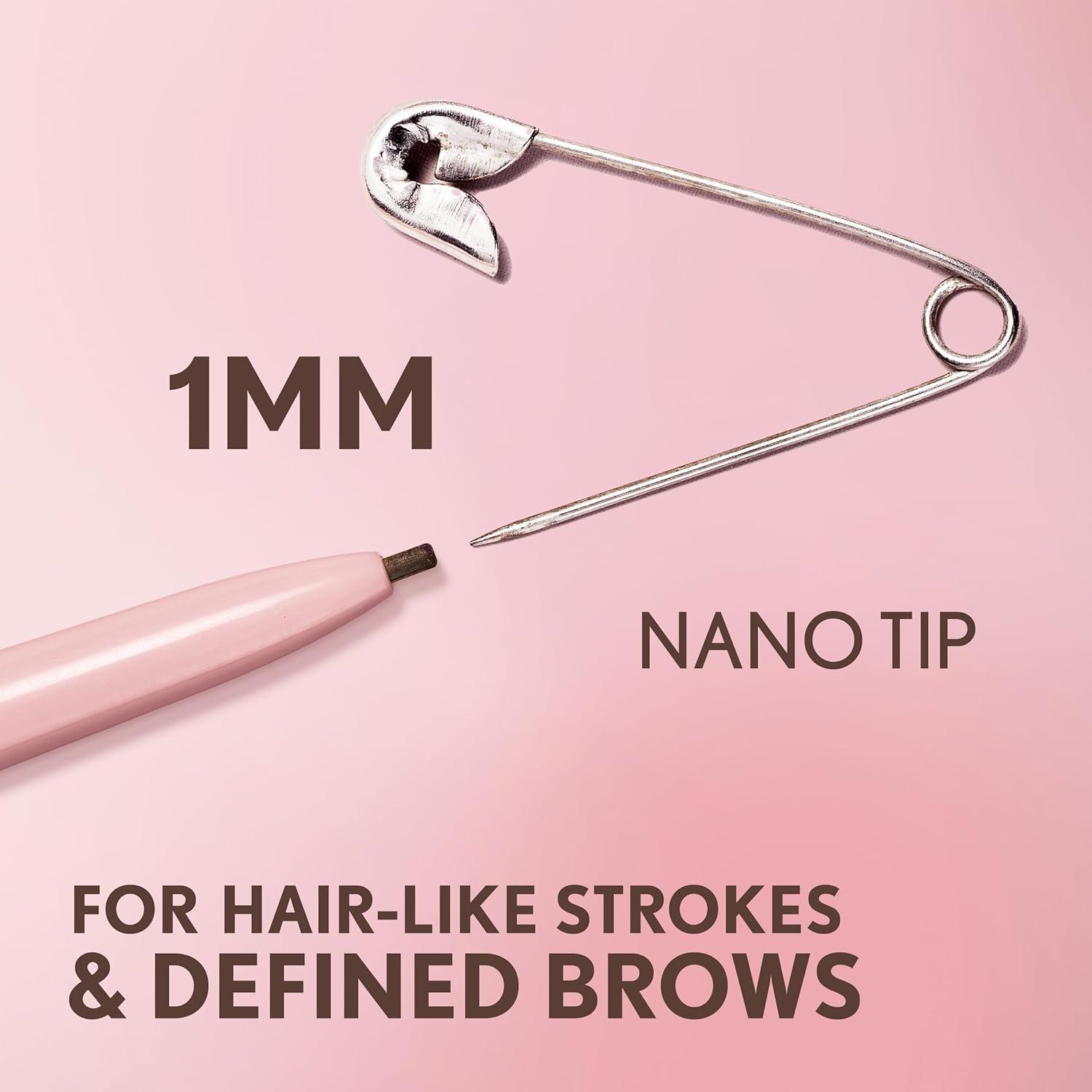 imageCovergirl Clean Fresh Brow Nano 600 Dark Brown Eyebrow Pencil UltraPrecise Tip Waterproof TransferResistant BuiltIn Spoolie Vegan Formula 0001ozAuburn