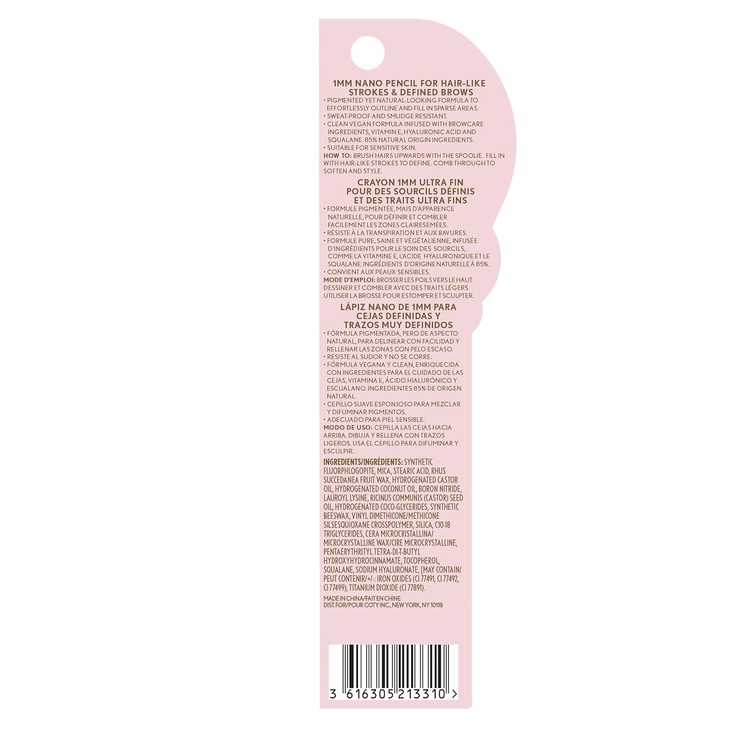 imageCovergirl Clean Fresh Brow Nano 600 Dark Brown Eyebrow Pencil UltraPrecise Tip Waterproof TransferResistant BuiltIn Spoolie Vegan Formula 0001ozSoft Brown