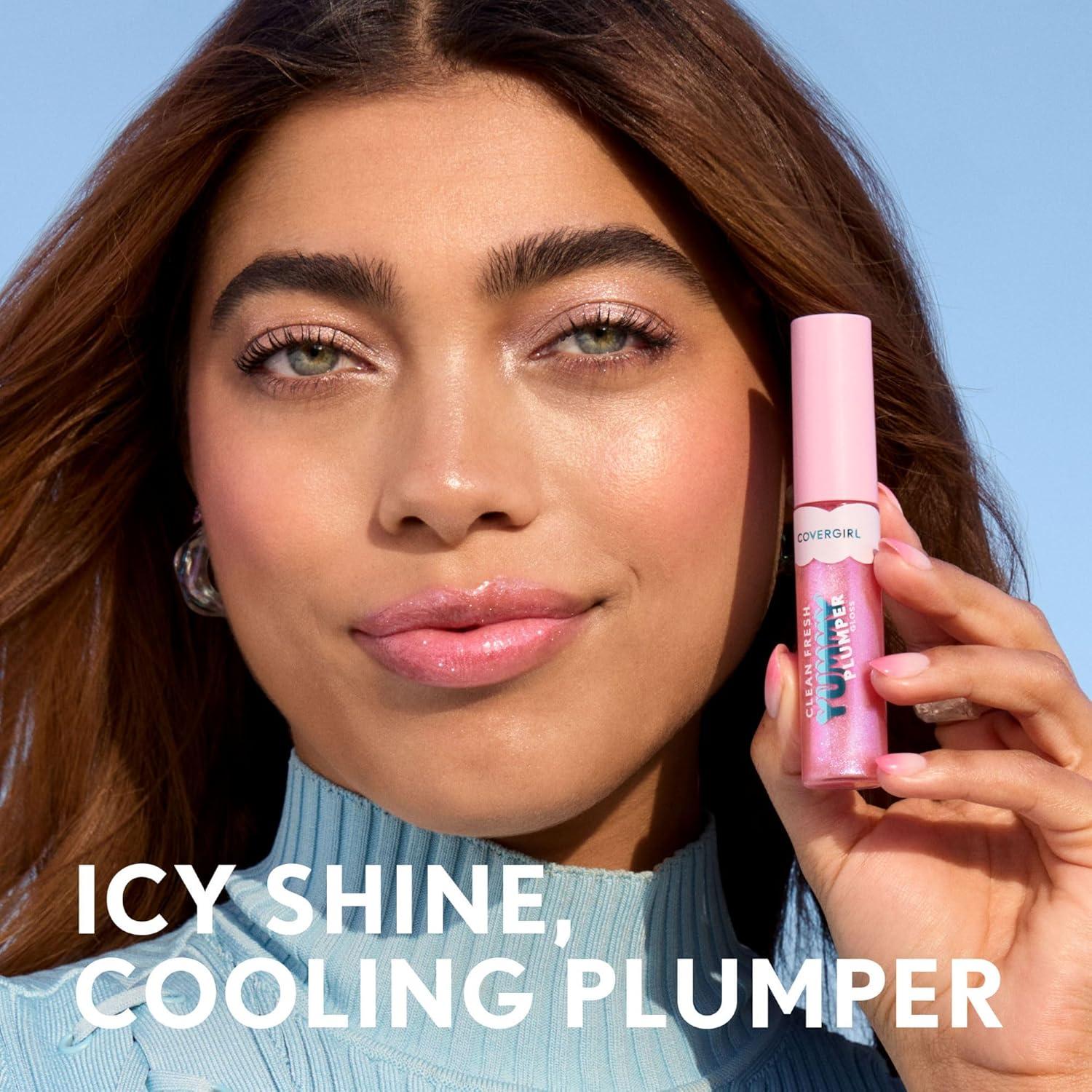 imageCovergirl Clean Fresh Yummy Plumper Lip Gloss 800 Minter Is Coming Plumper Gloss Shiny Vegan Formula Easy to Apply Minty Flavor 033ozPlumper 700 Love At Frost Sight