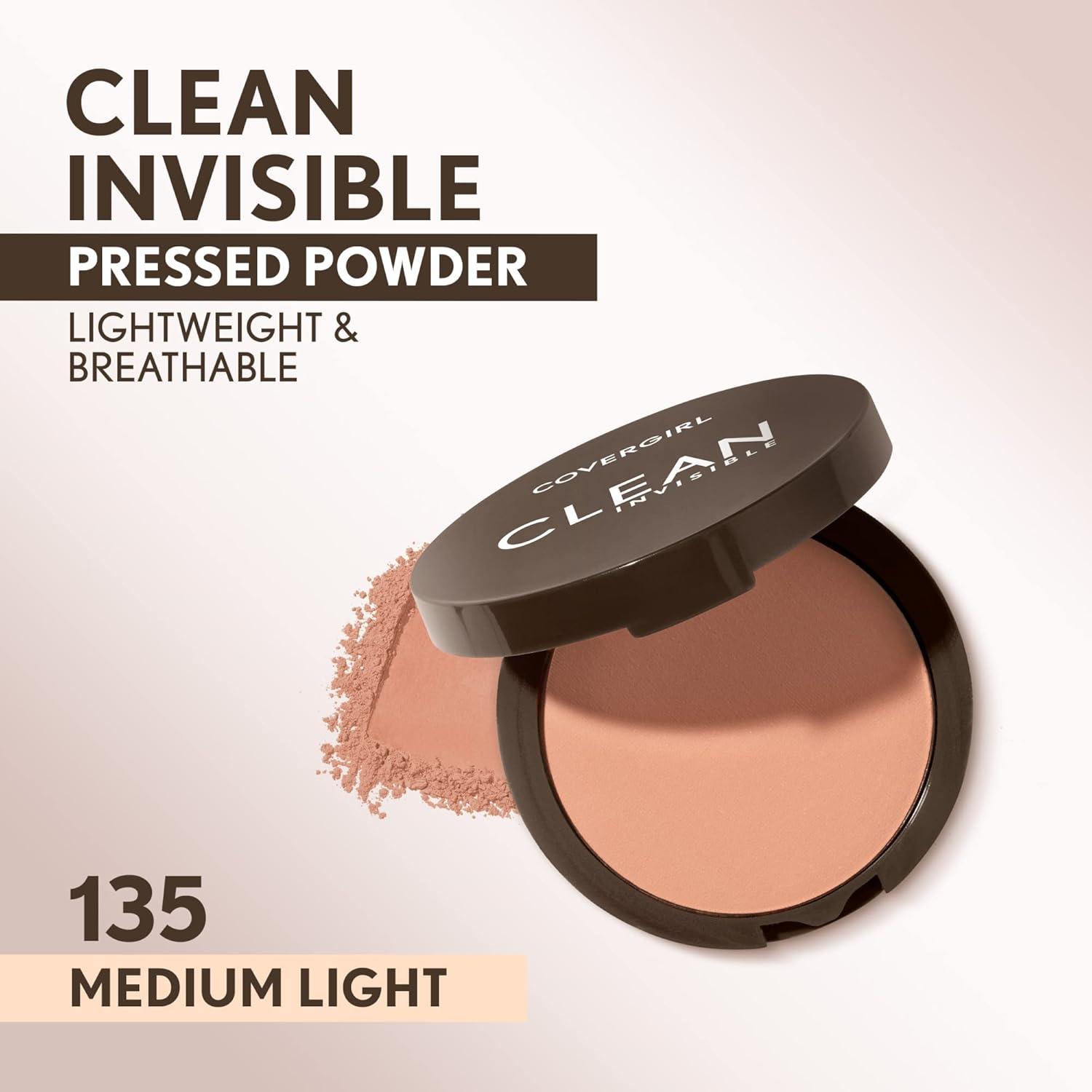 imageCovergirl Clean Invisible Pressed Powder Lightweight Breathable Vegan Formula Warm Nude 158 038oz135 Medium Light