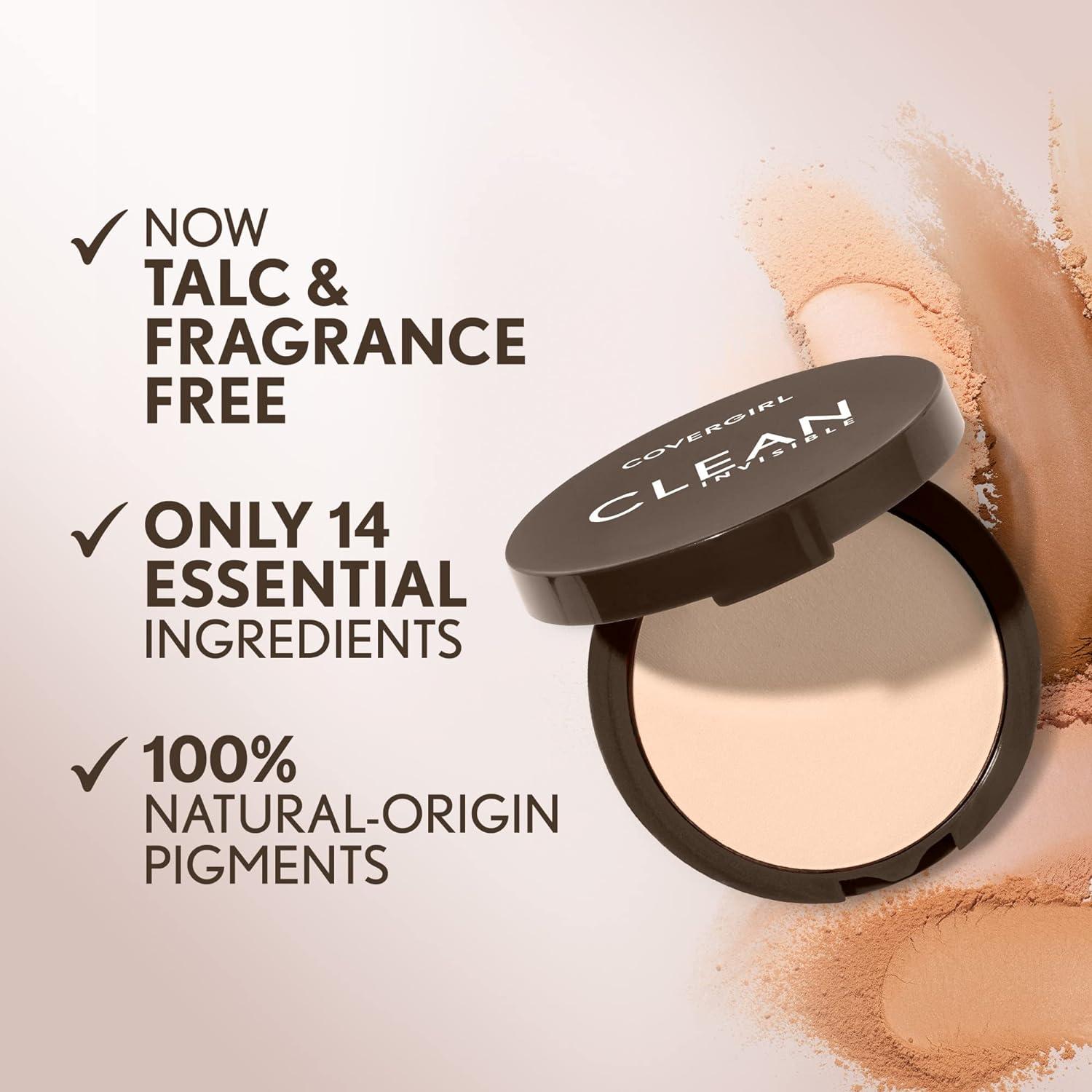 imageCovergirl Clean Invisible Pressed Powder Lightweight Breathable Vegan Formula Warm Nude 158 038oz165 Tawny