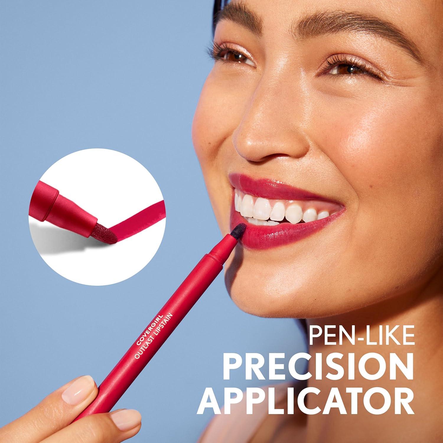 imageCovergirl Outlast 05 AllStar Lipstain Smooth Application Precise PenLike Tip TransferProof Satin Stained Finish Vegan Formula 006oz65 Natural Blush